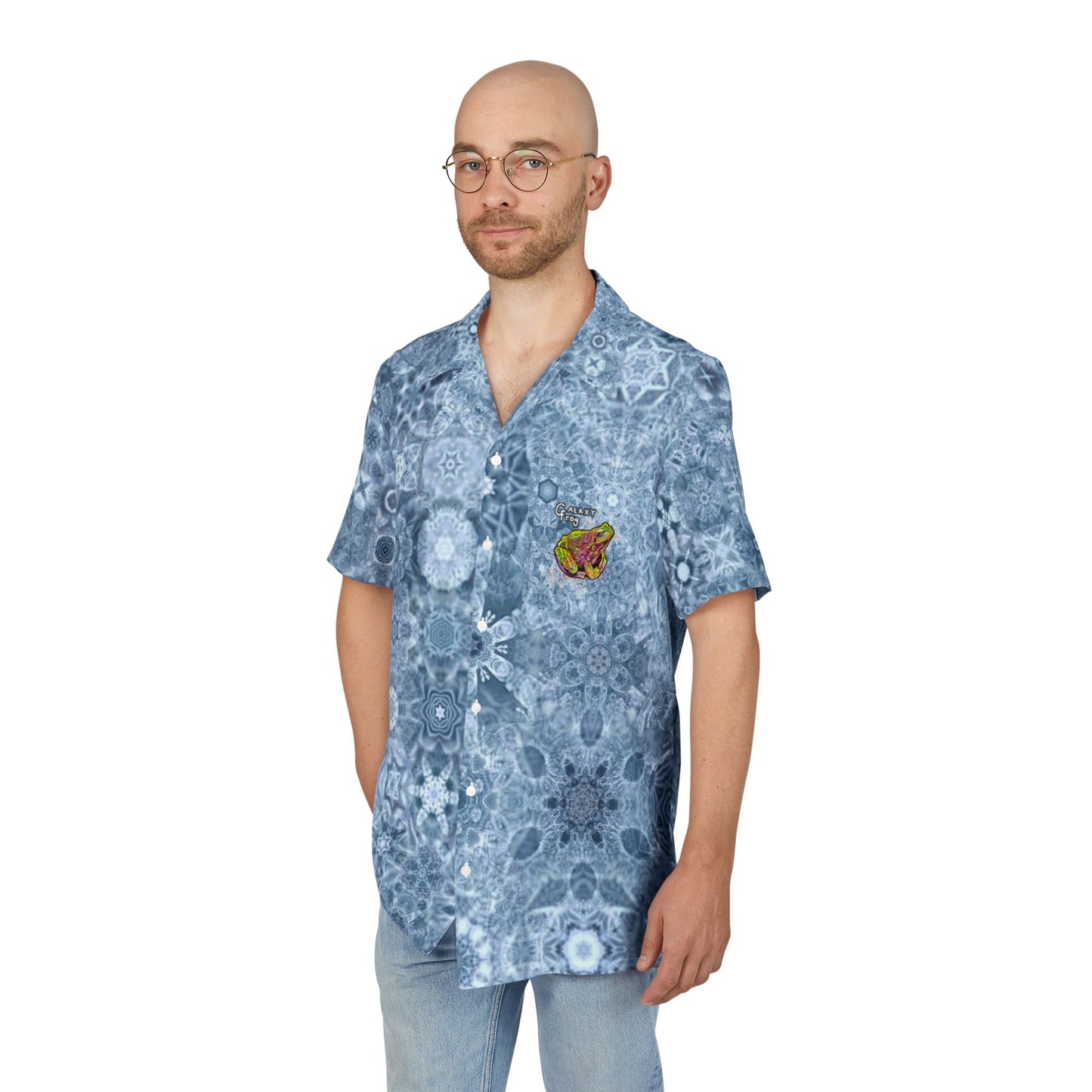Galaxy Frog Cymadelic Kaleidoscape Hawaiian Button-Down Shirt