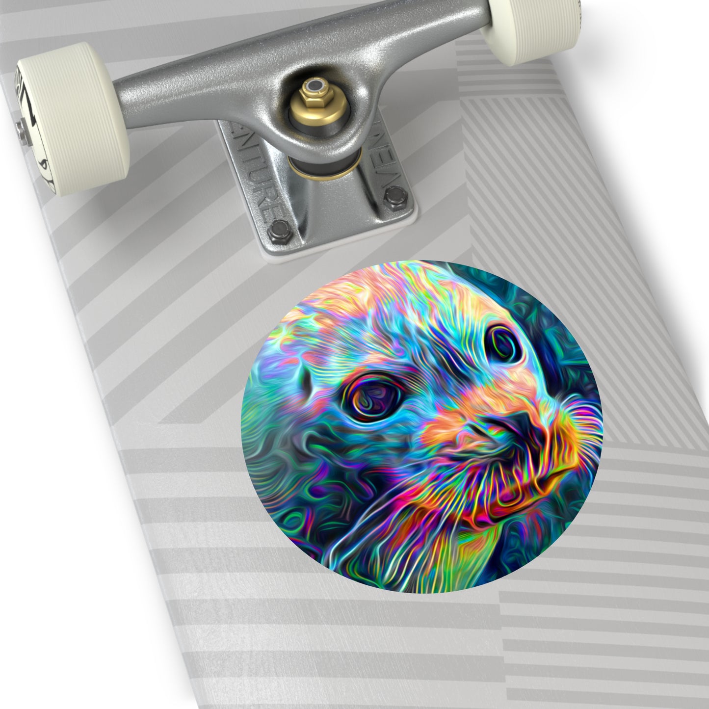 Galaxy Frog Seal Round Vinyl Stickers