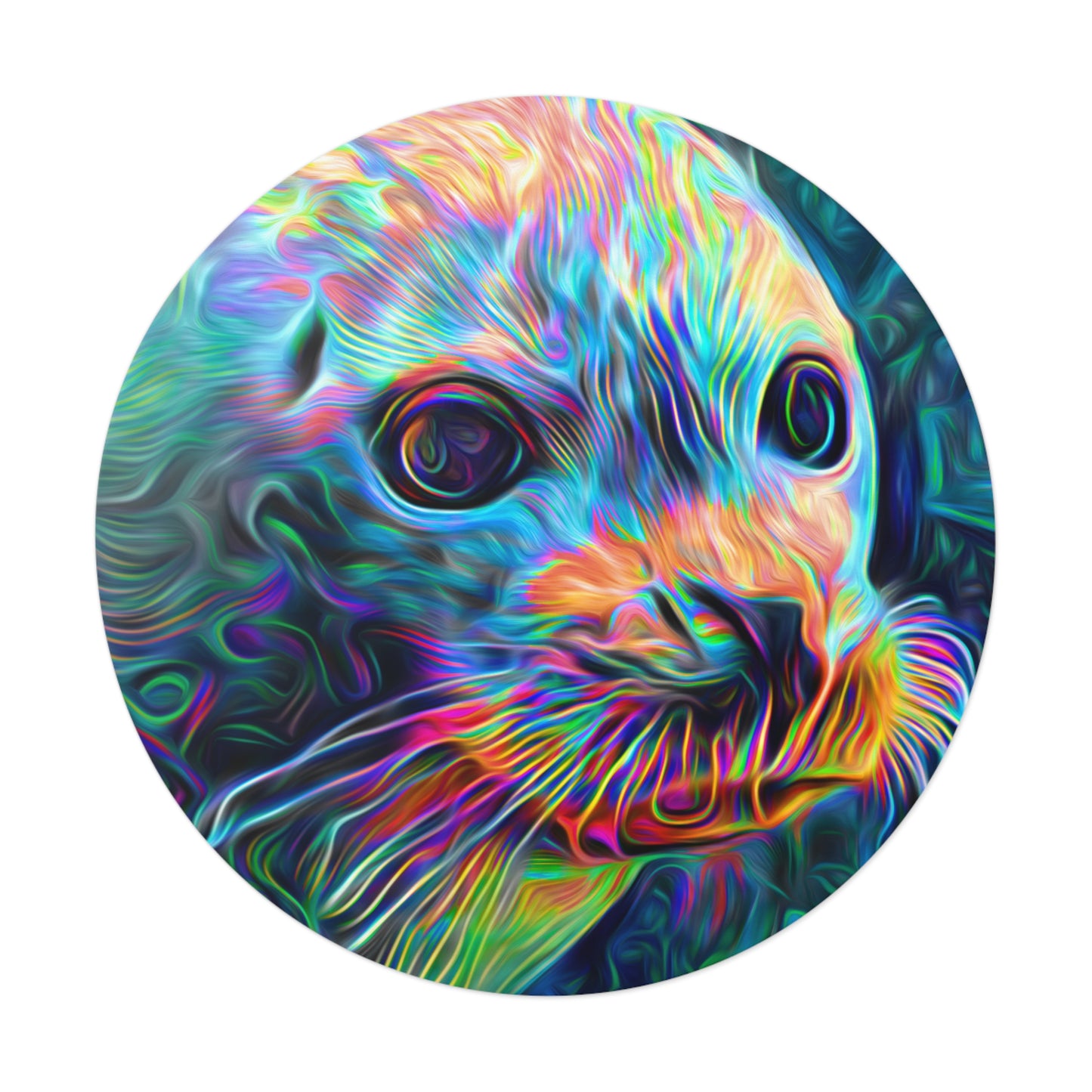 Galaxy Frog Seal Round Vinyl Stickers
