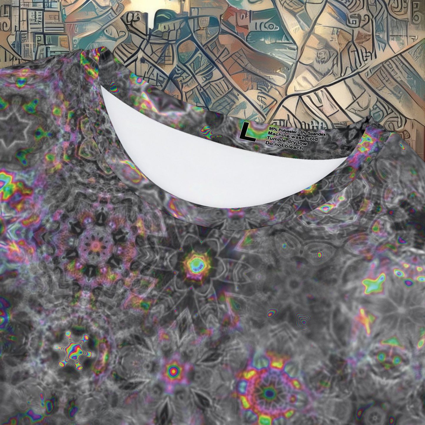 Woof woof Doggo Cymatics Women's Short Sleeve Cymagic Kaleidoscape Tee Shirt (AOP)