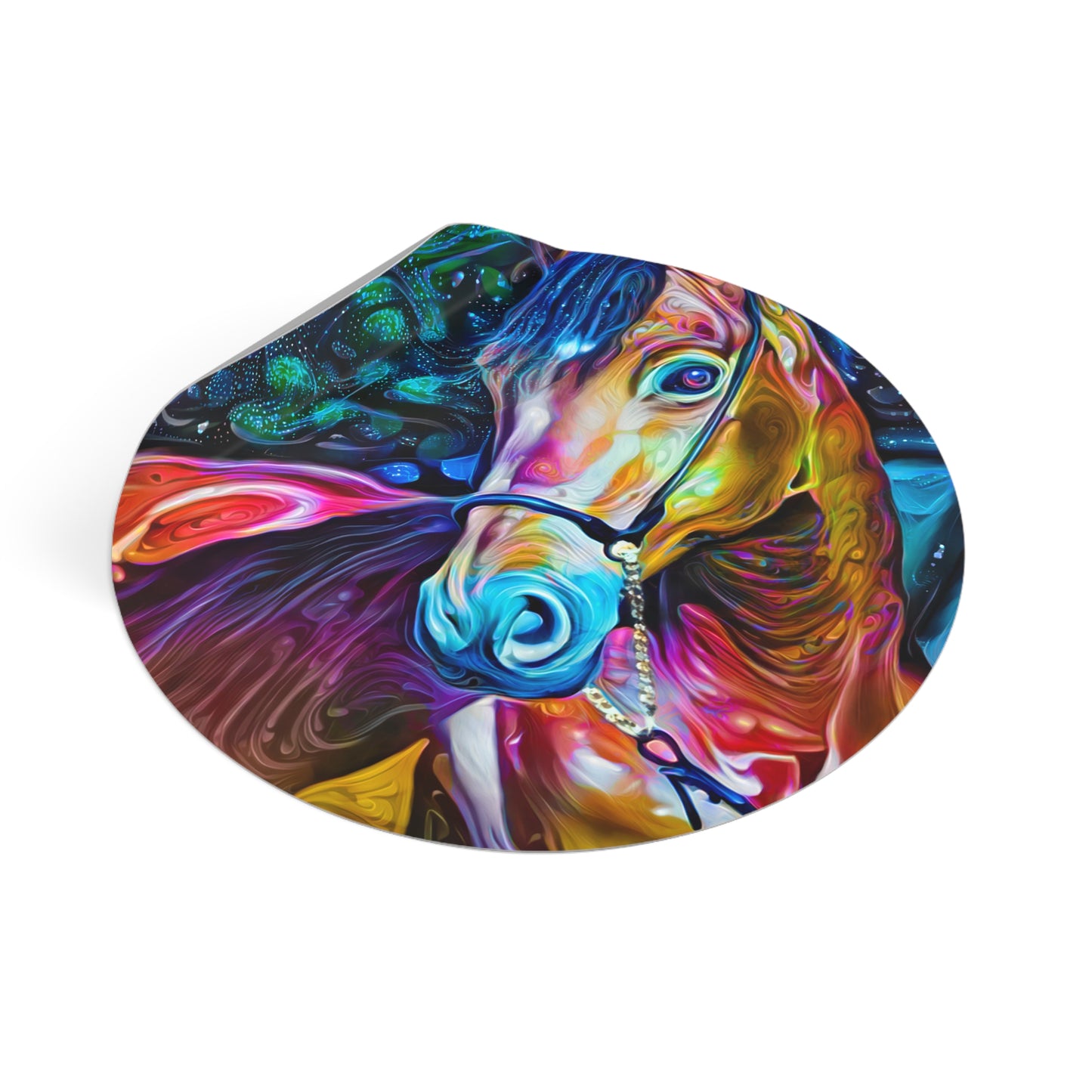 Galaxy Frog Horse 2 Round Vinyl Stickers