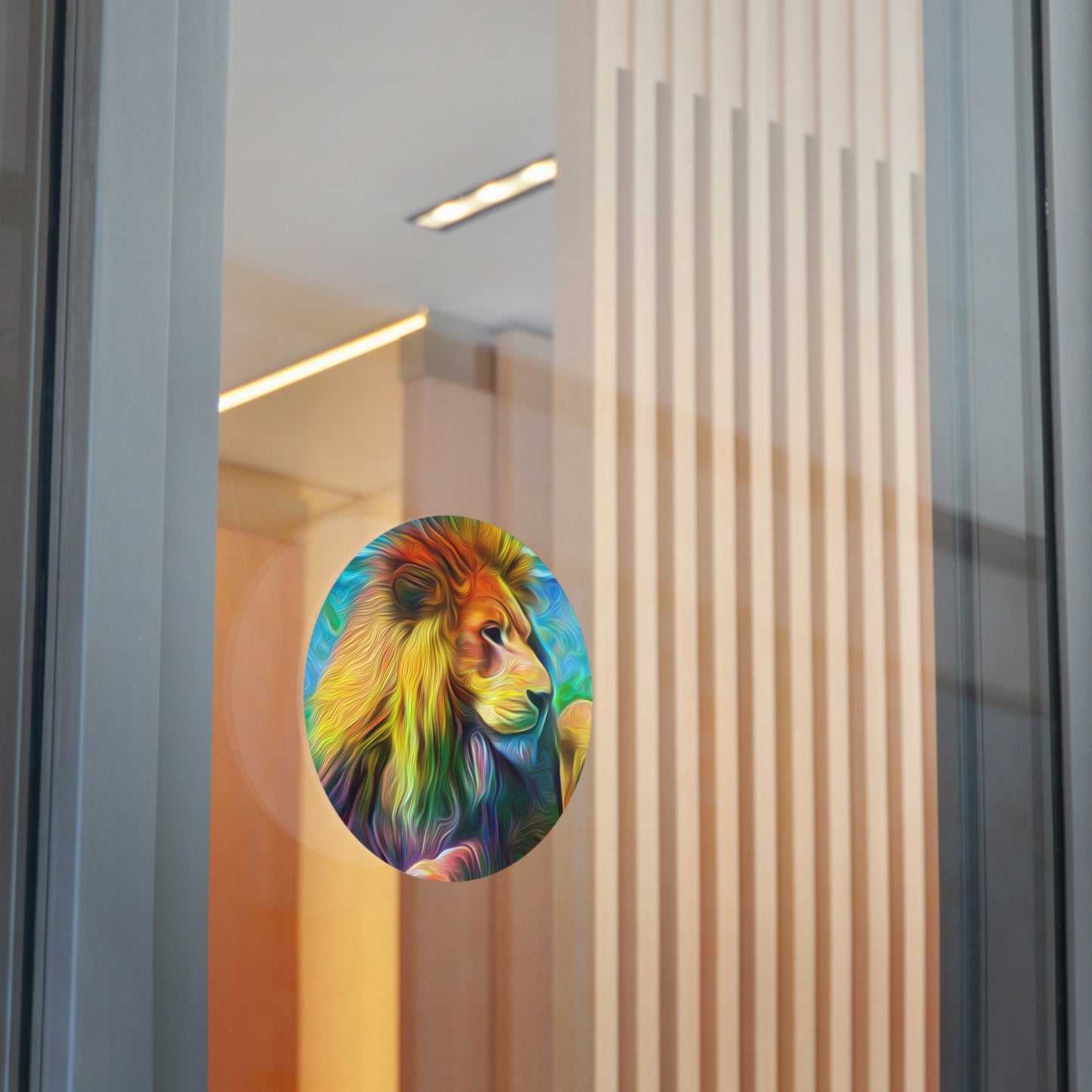 Galaxy Frog Lion Round Vinyl Stickers