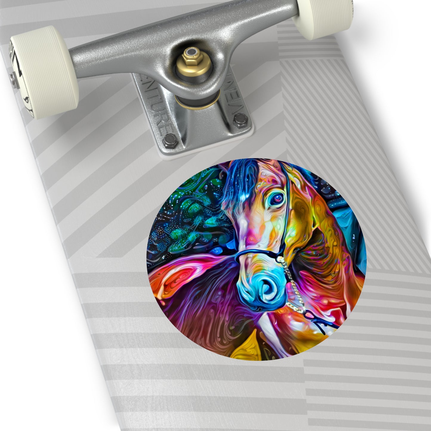 Galaxy Frog Horse 2 Round Vinyl Stickers
