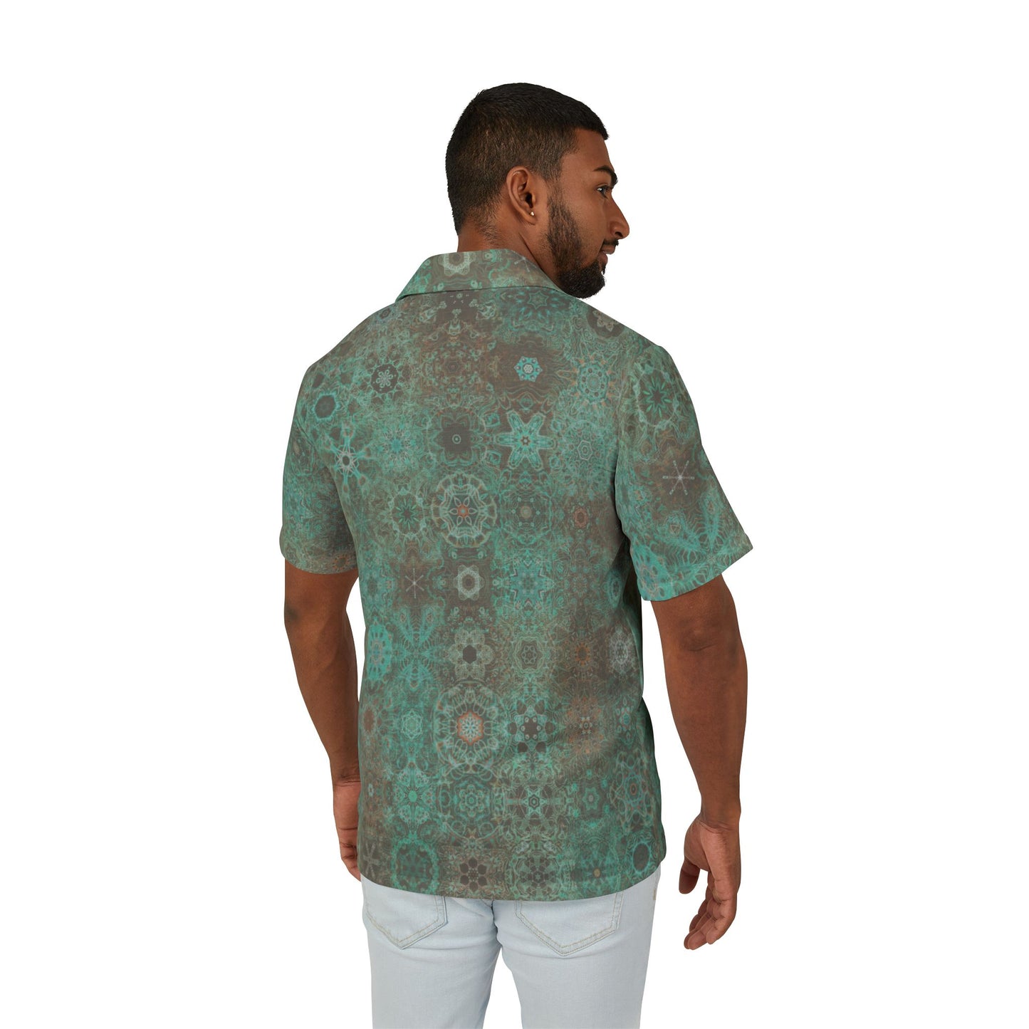 Galaxy Frog Cymatics Kaleidoscape Button Down Shirt (AOP)