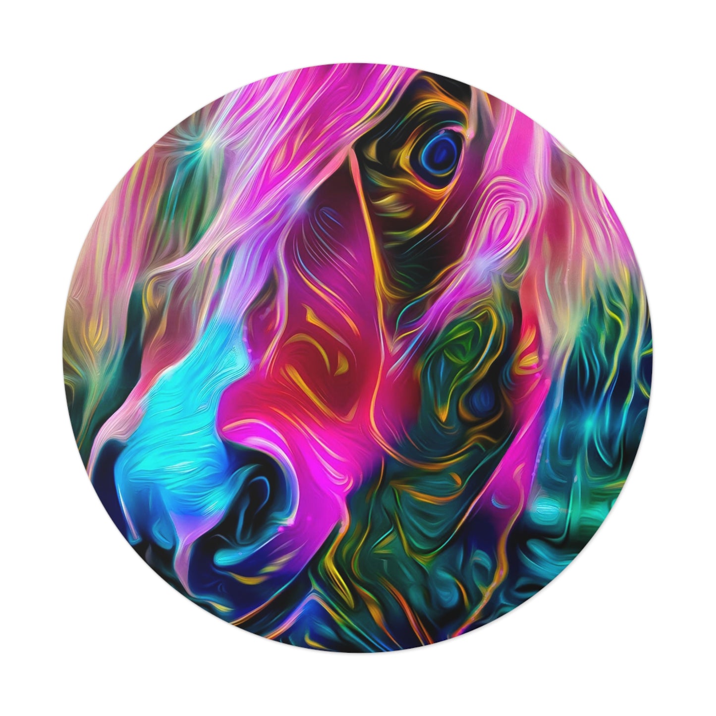 Galaxy Frog Horse Round Vinyl Stickers