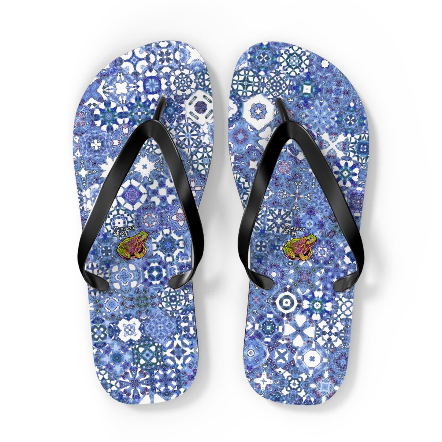 Galaxy Frog Set You Free Cymagic Kaleidoscape Flip Flops