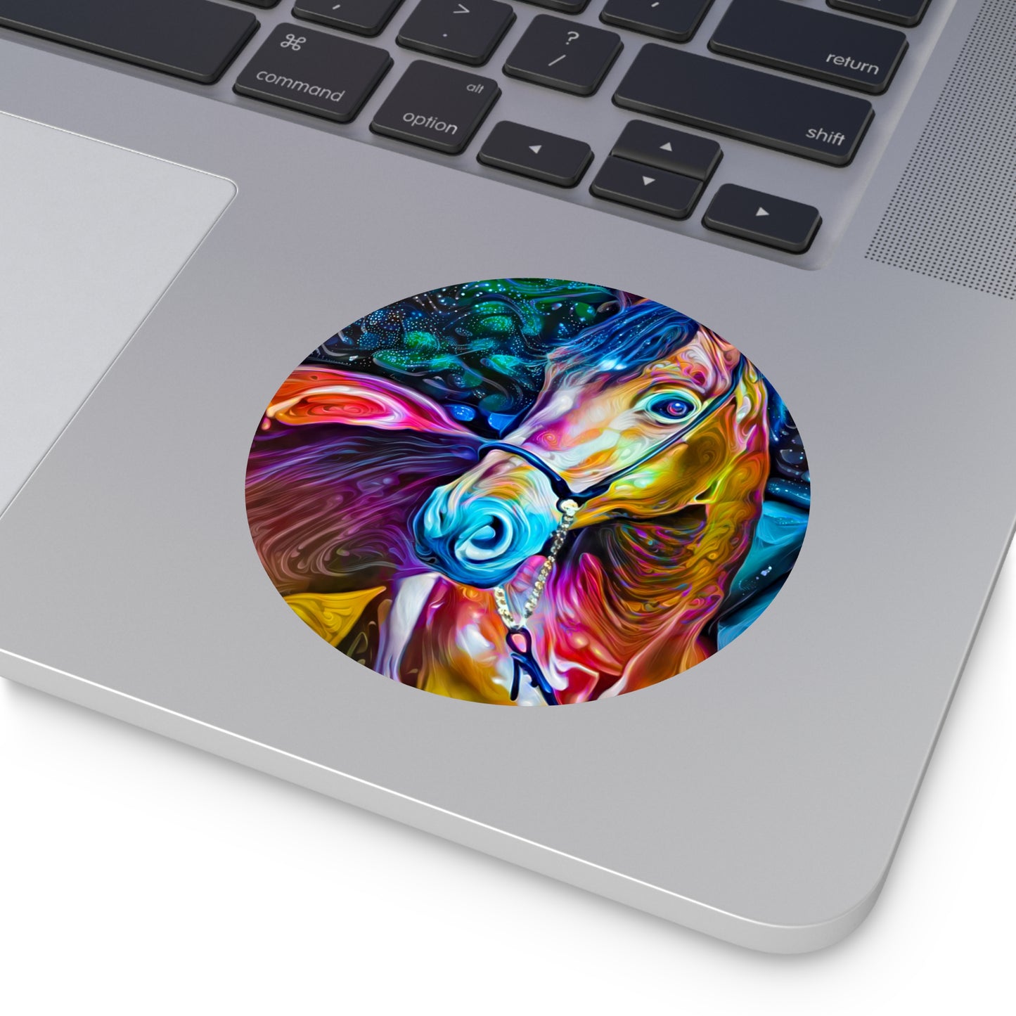 Galaxy Frog Horse 2 Round Vinyl Stickers