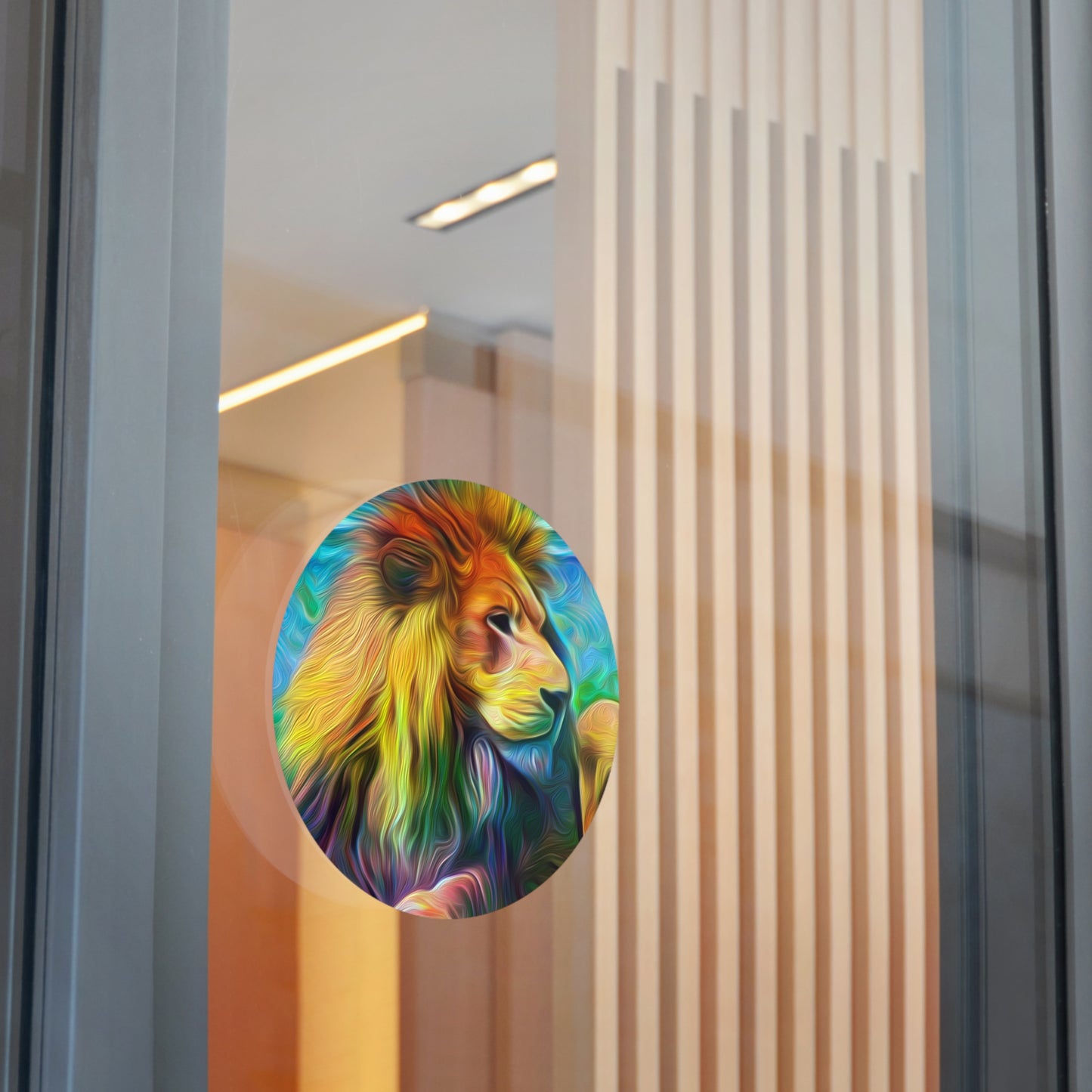 Galaxy Frog Lion Round Vinyl Stickers