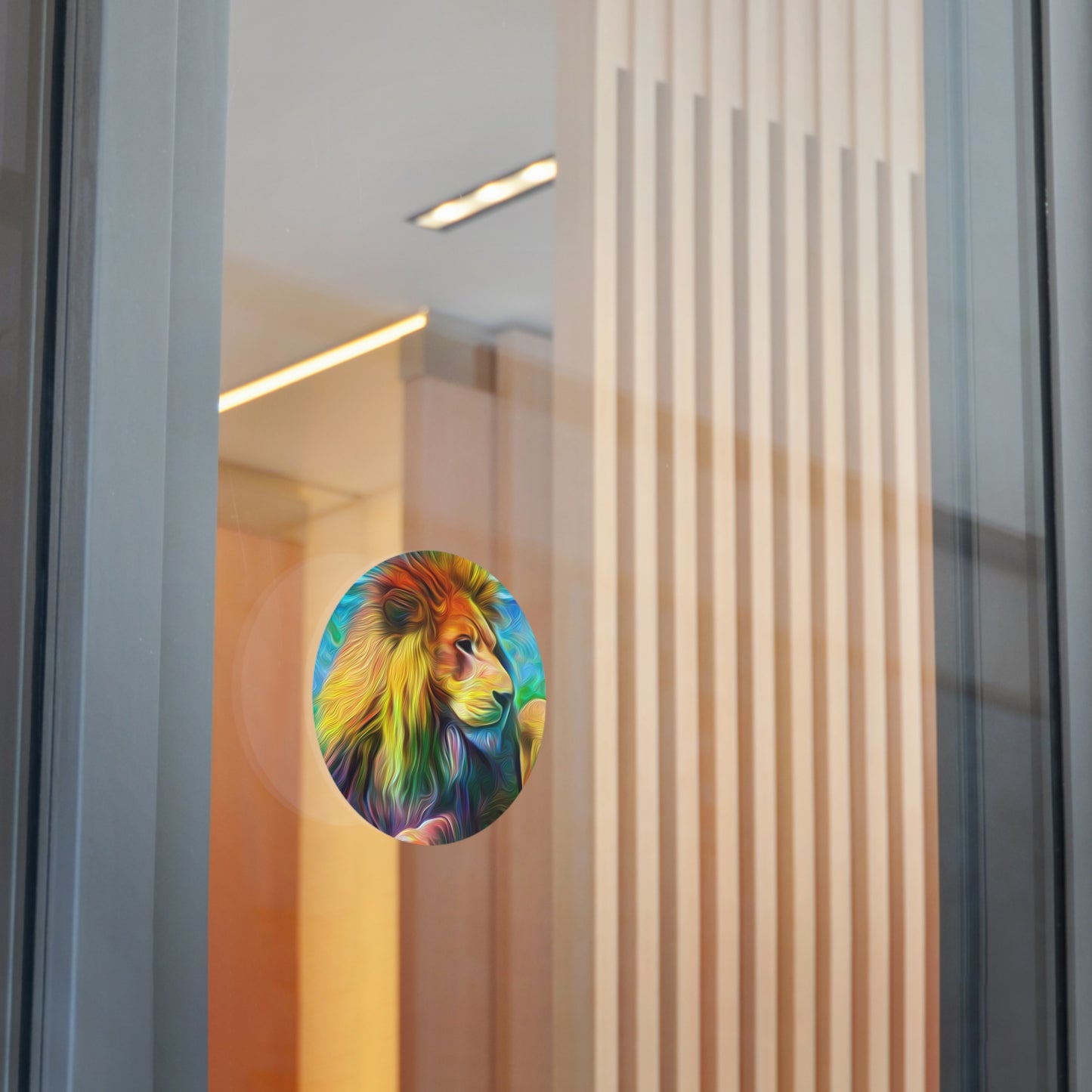 Galaxy Frog Lion Round Vinyl Stickers