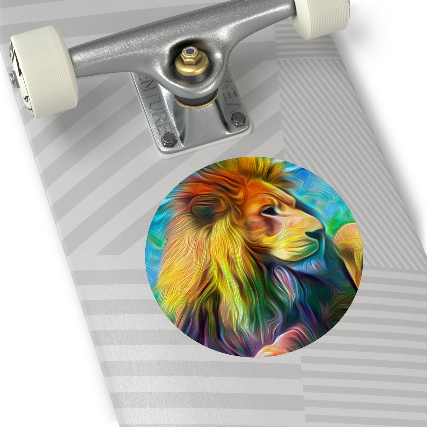 Galaxy Frog Lion Round Vinyl Stickers