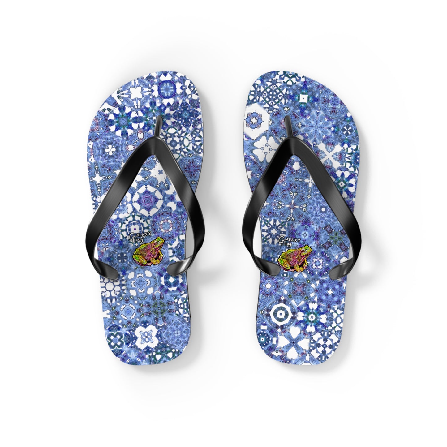 Galaxy Frog Set You Free Cymagic Kaleidoscape Flip Flops