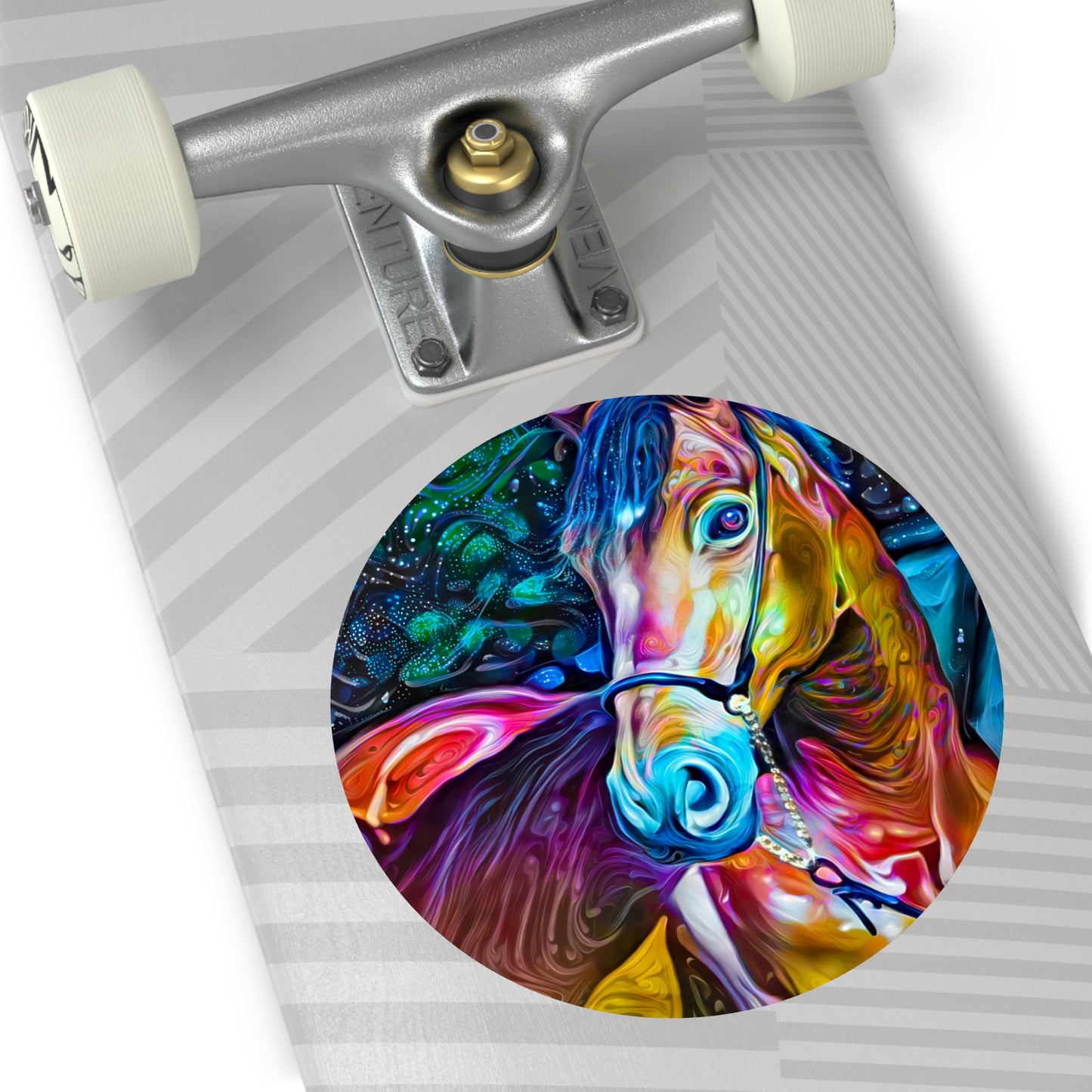 Galaxy Frog Horse 2 Round Vinyl Stickers