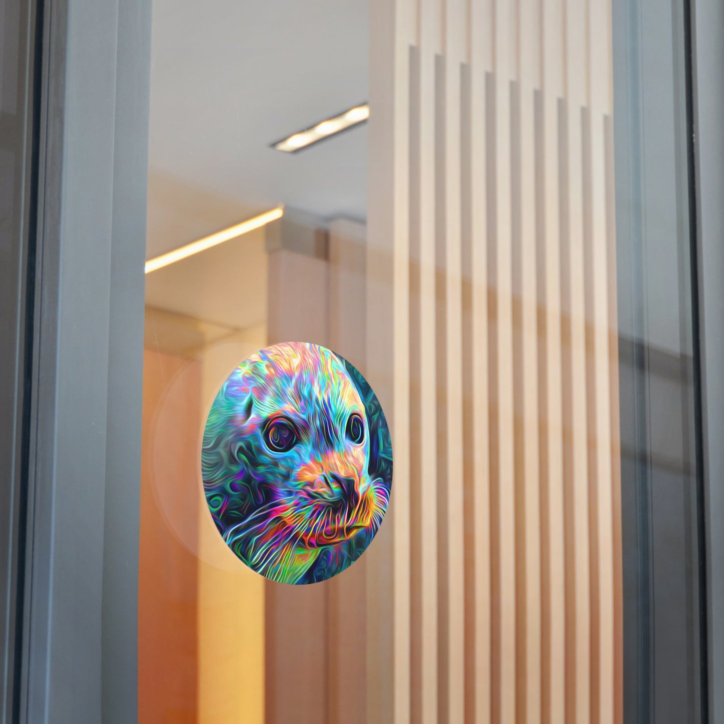 Galaxy Frog Seal Round Vinyl Stickers
