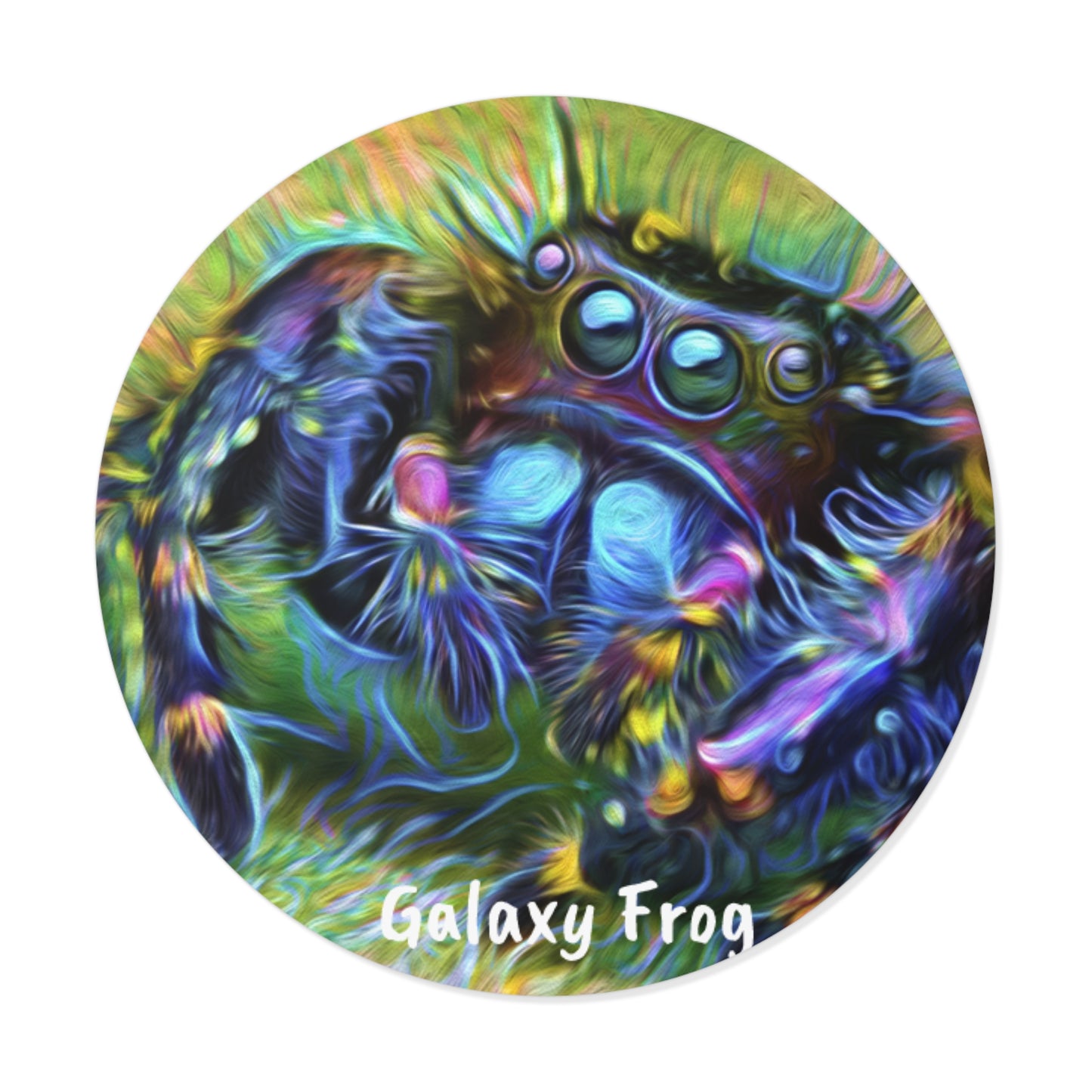 Galaxy Frog Spider Round Vinyl Stickers