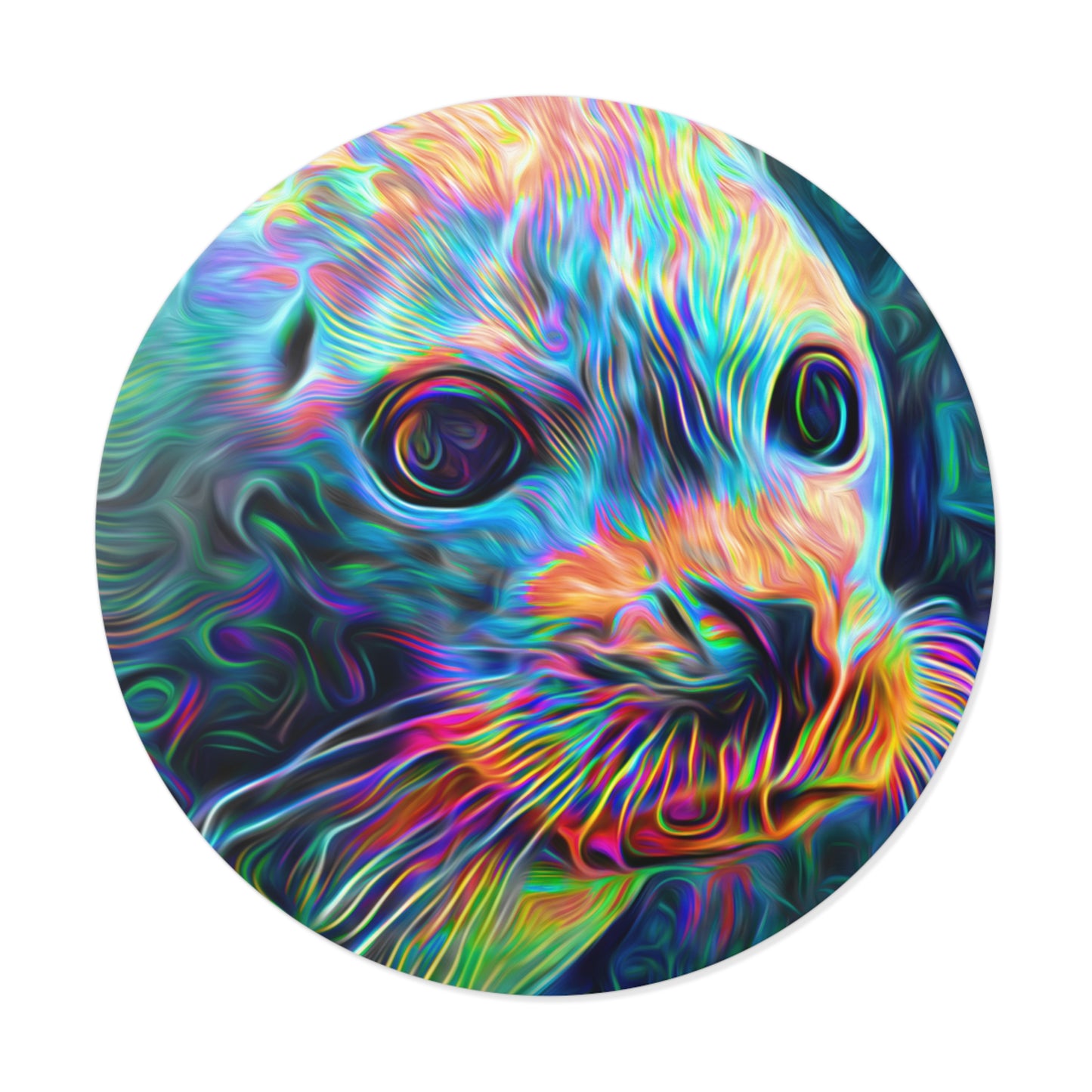 Galaxy Frog Seal Round Vinyl Stickers