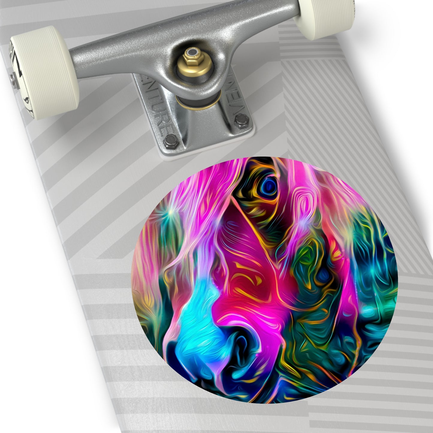 Galaxy Frog Horse Round Vinyl Stickers