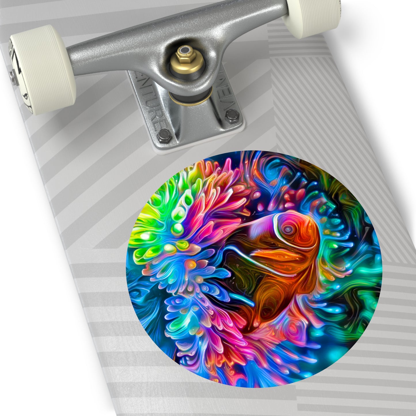 Galaxy Frog Guppy Round Vinyl Stickers