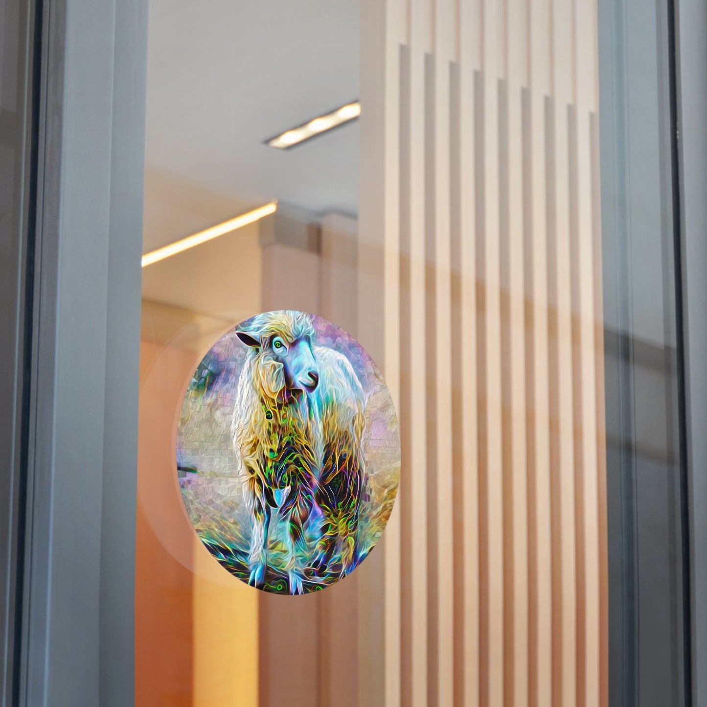 Galaxy Frog Sheep Round Vinyl Stickers