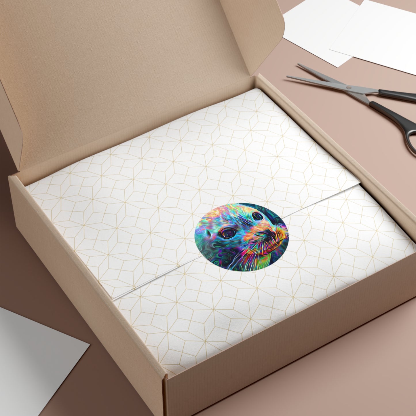 Galaxy Frog Seal Round Vinyl Stickers