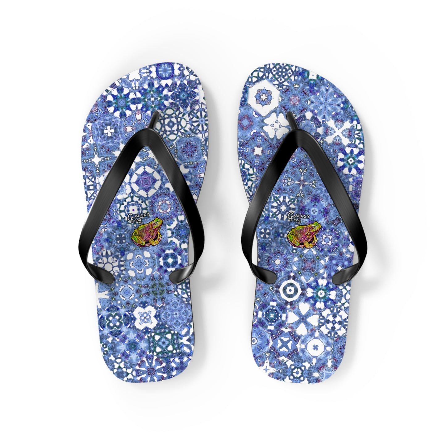 Galaxy Frog Set You Free Cymagic Kaleidoscape Flip Flops