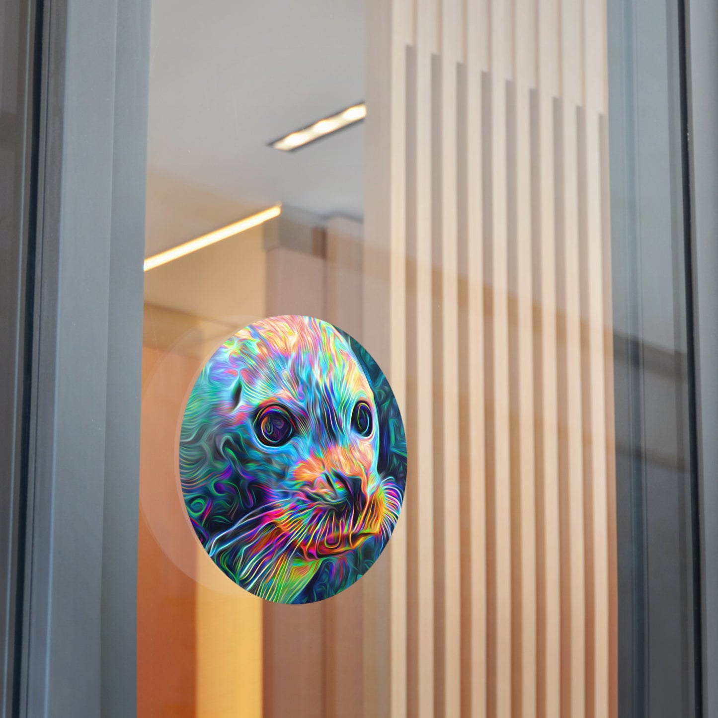 Galaxy Frog Seal Round Vinyl Stickers