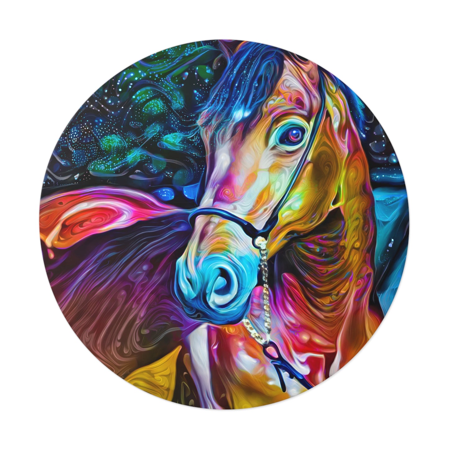 Galaxy Frog Horse 2 Round Vinyl Stickers