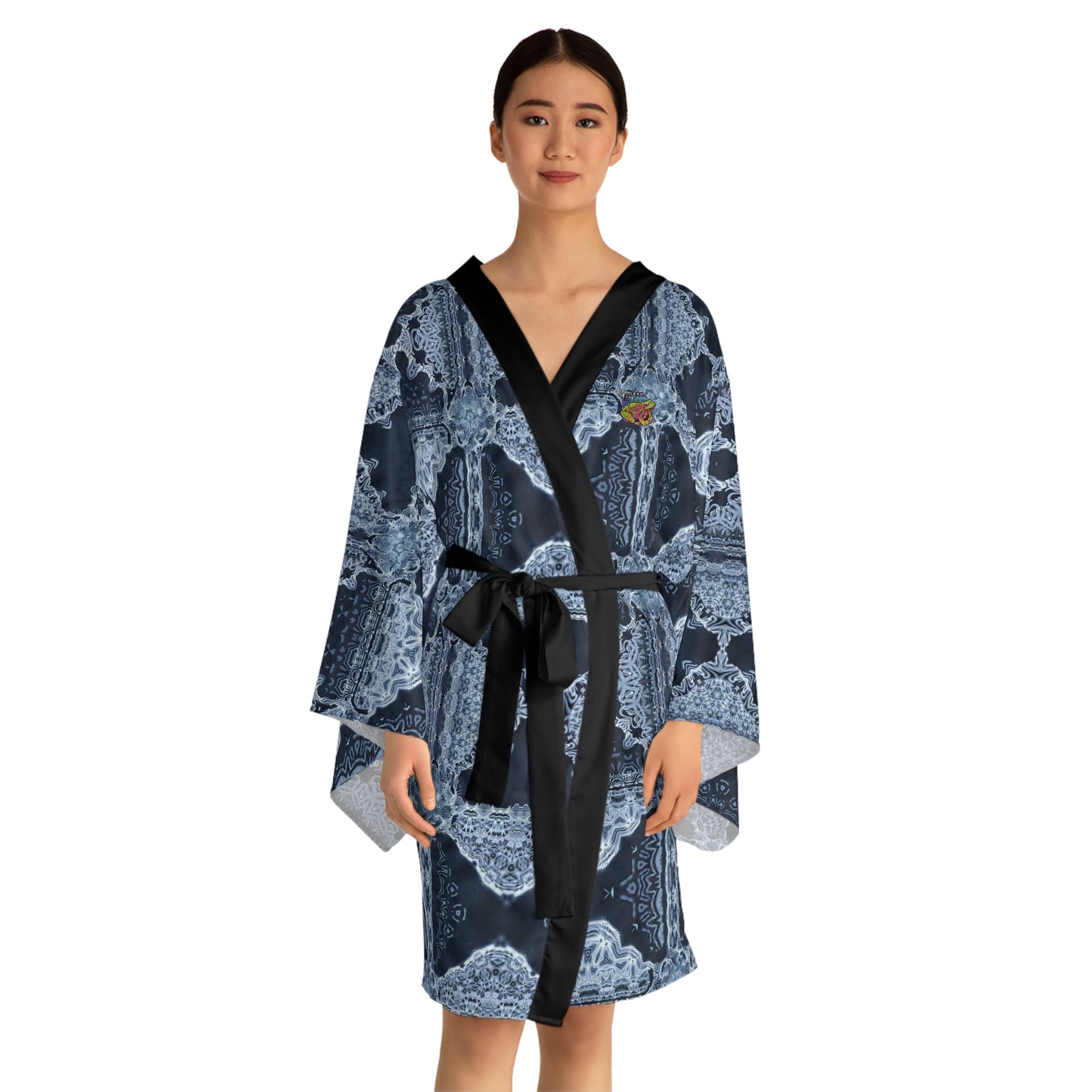 Galaxiy Frog Long Sleeve Cymatics Kimono Robe (AOP)