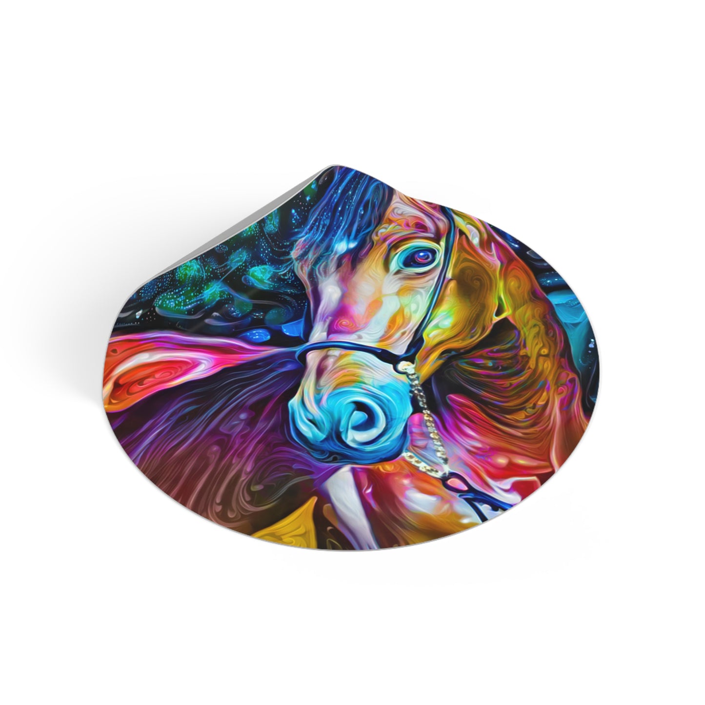 Galaxy Frog Horse 2 Round Vinyl Stickers