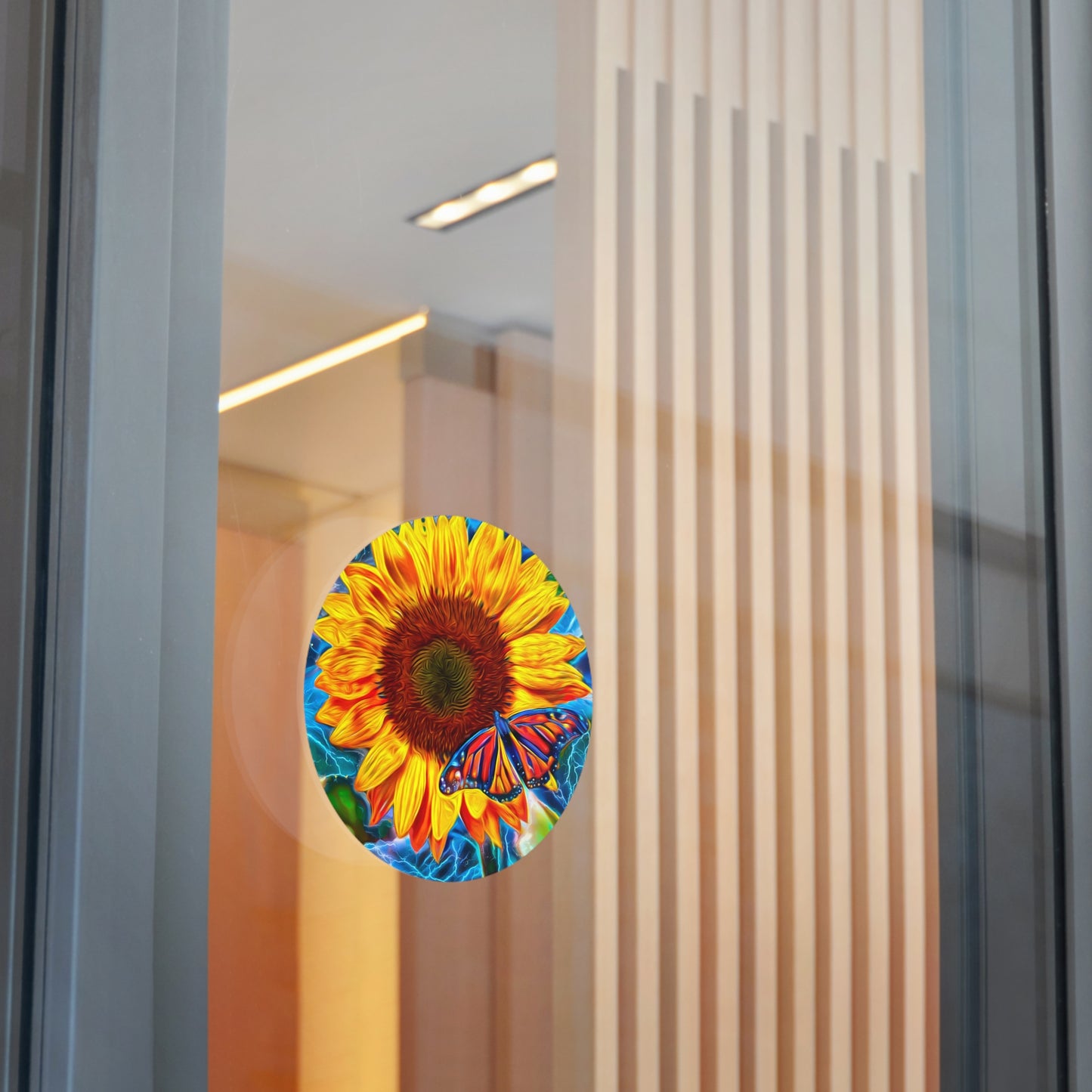 Galaxy Frog Sunflower Round Vinyl Stickers