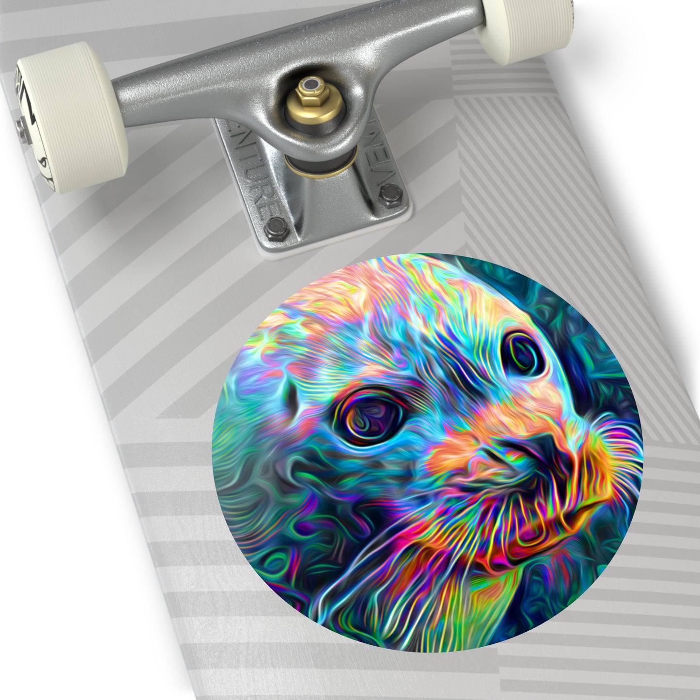 Galaxy Frog Seal Round Vinyl Stickers