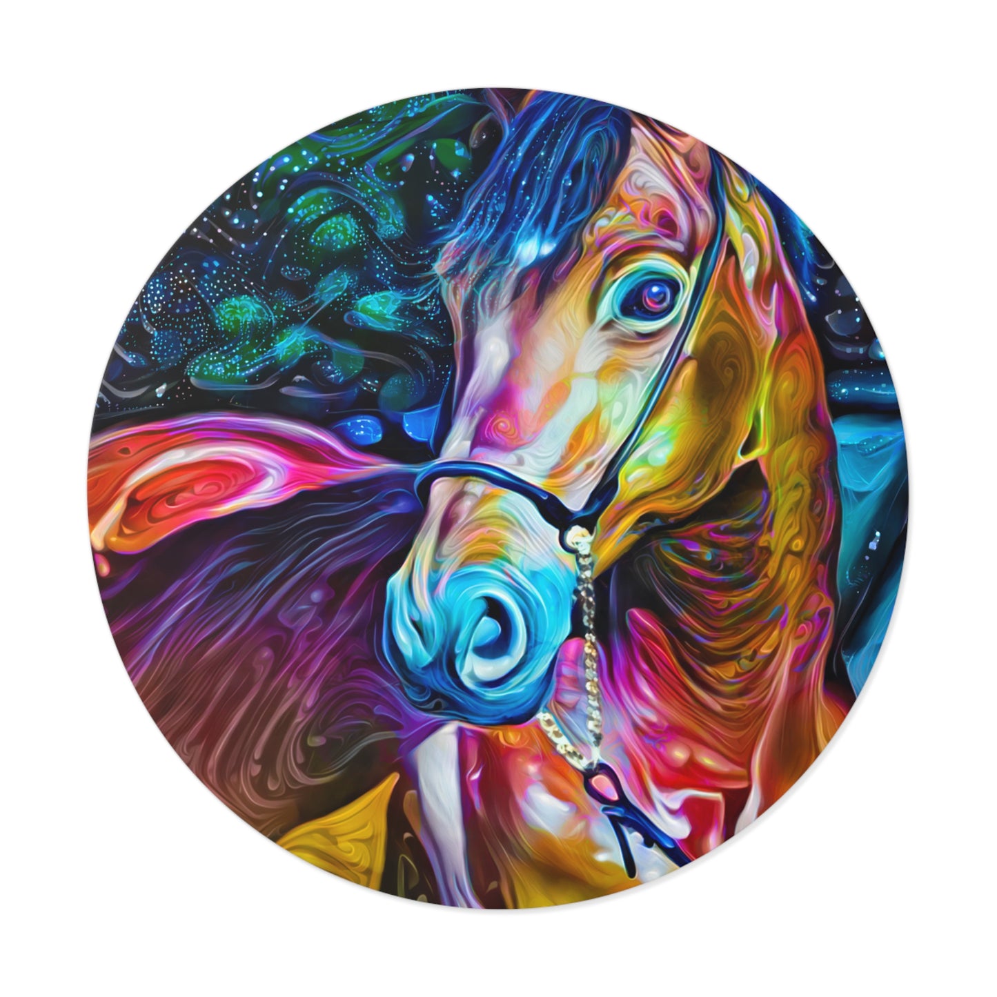 Galaxy Frog Horse 2 Round Vinyl Stickers