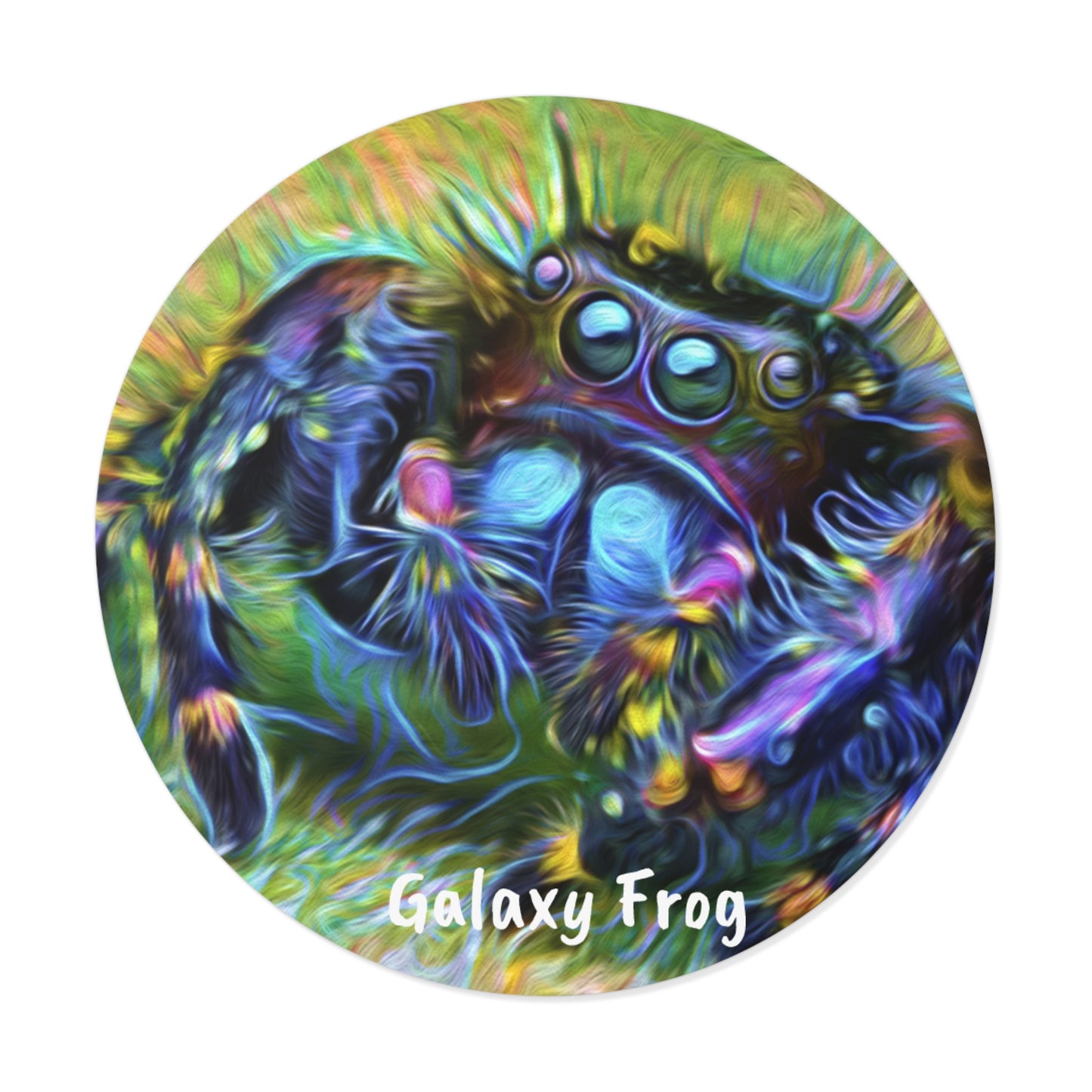 Galaxy Frog Spider Round Vinyl Stickers