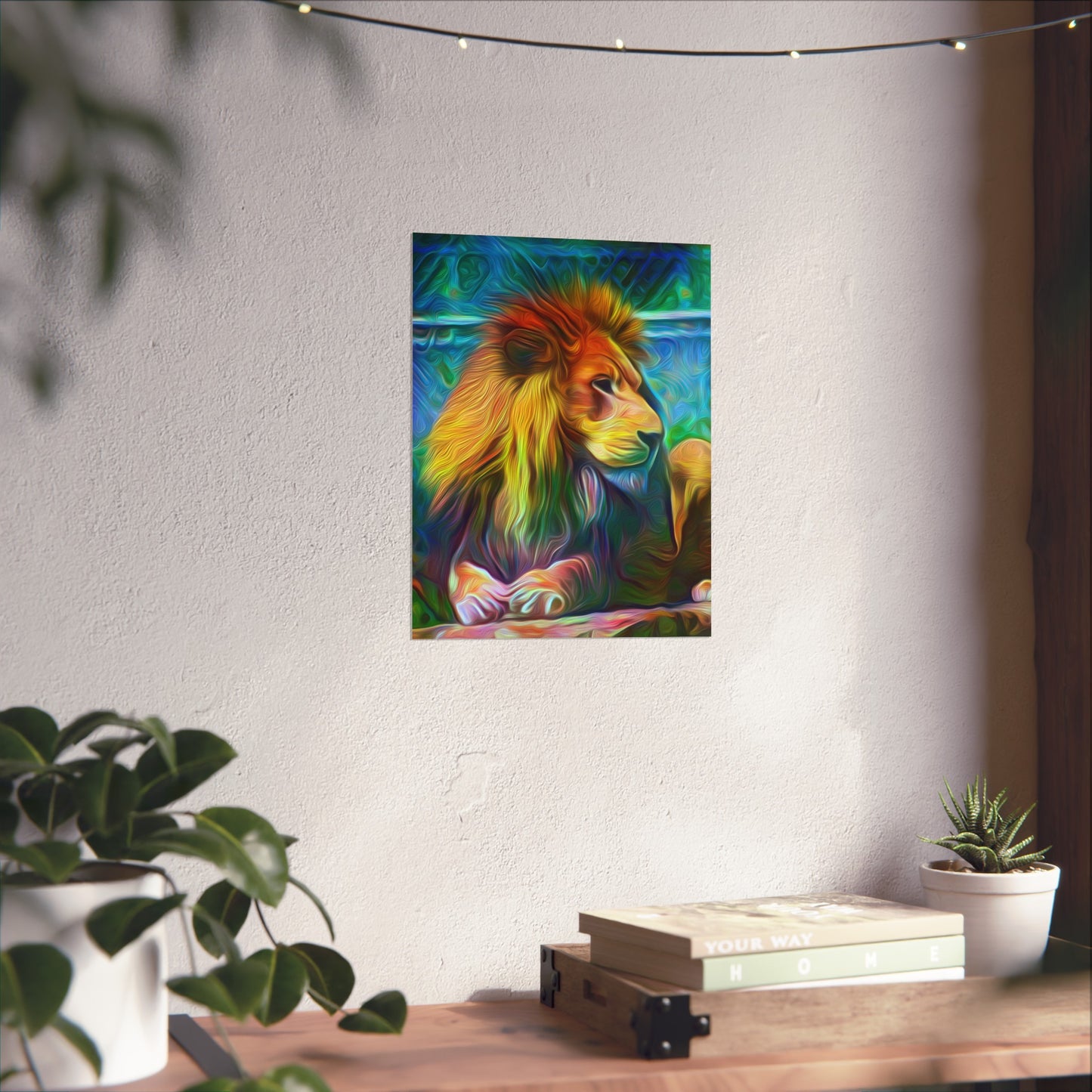 Under the Sun's Brilliant Blanket Lion Premium Matte vertical posters