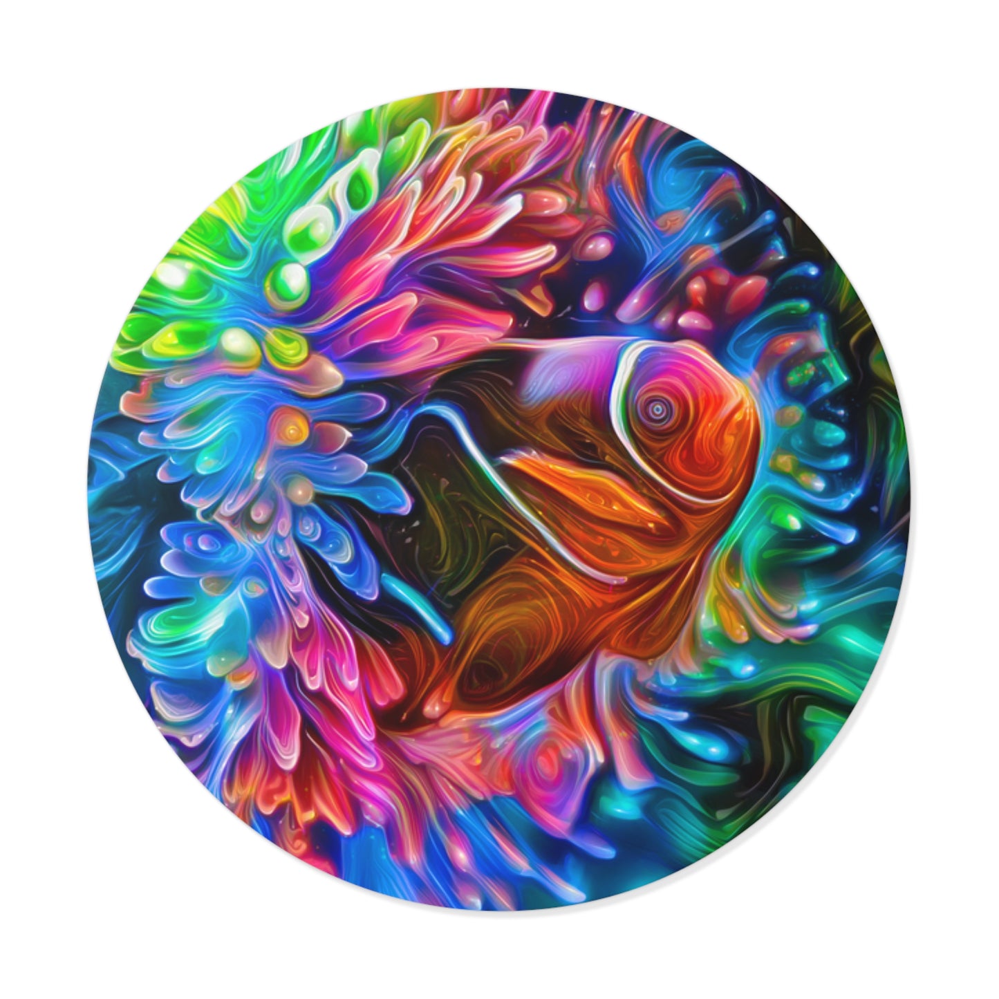 Galaxy Frog Guppy Round Vinyl Stickers