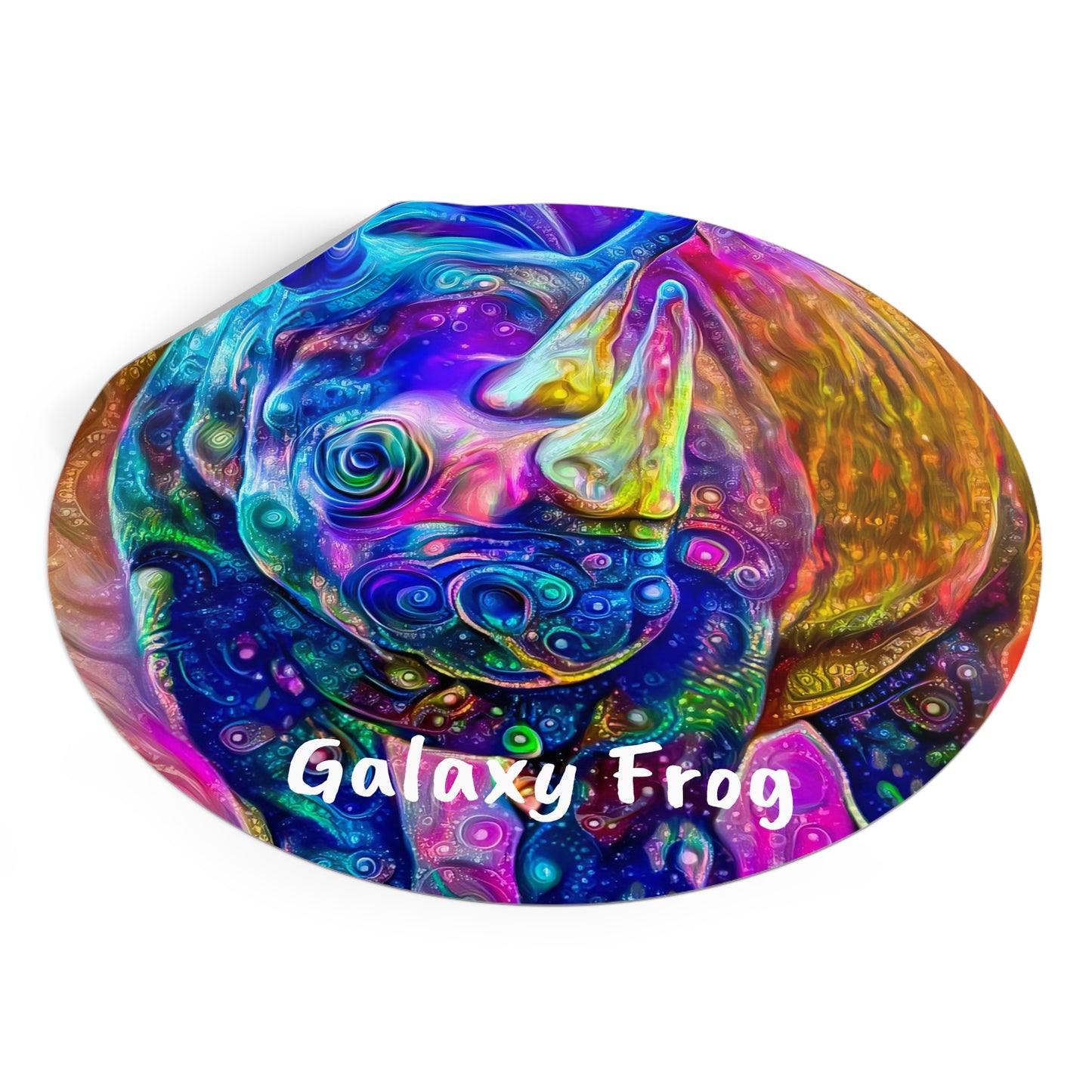 Galaxy Frog Rhino Round Vinyl Stickers