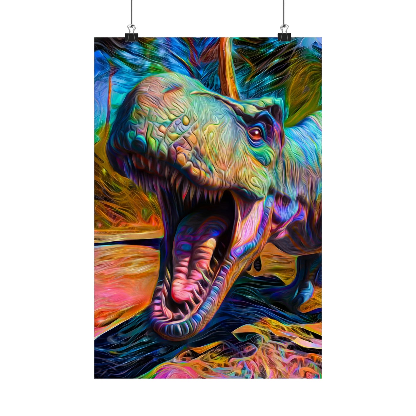 Blast from the Past Dinosaur Premium Matte vertical posters