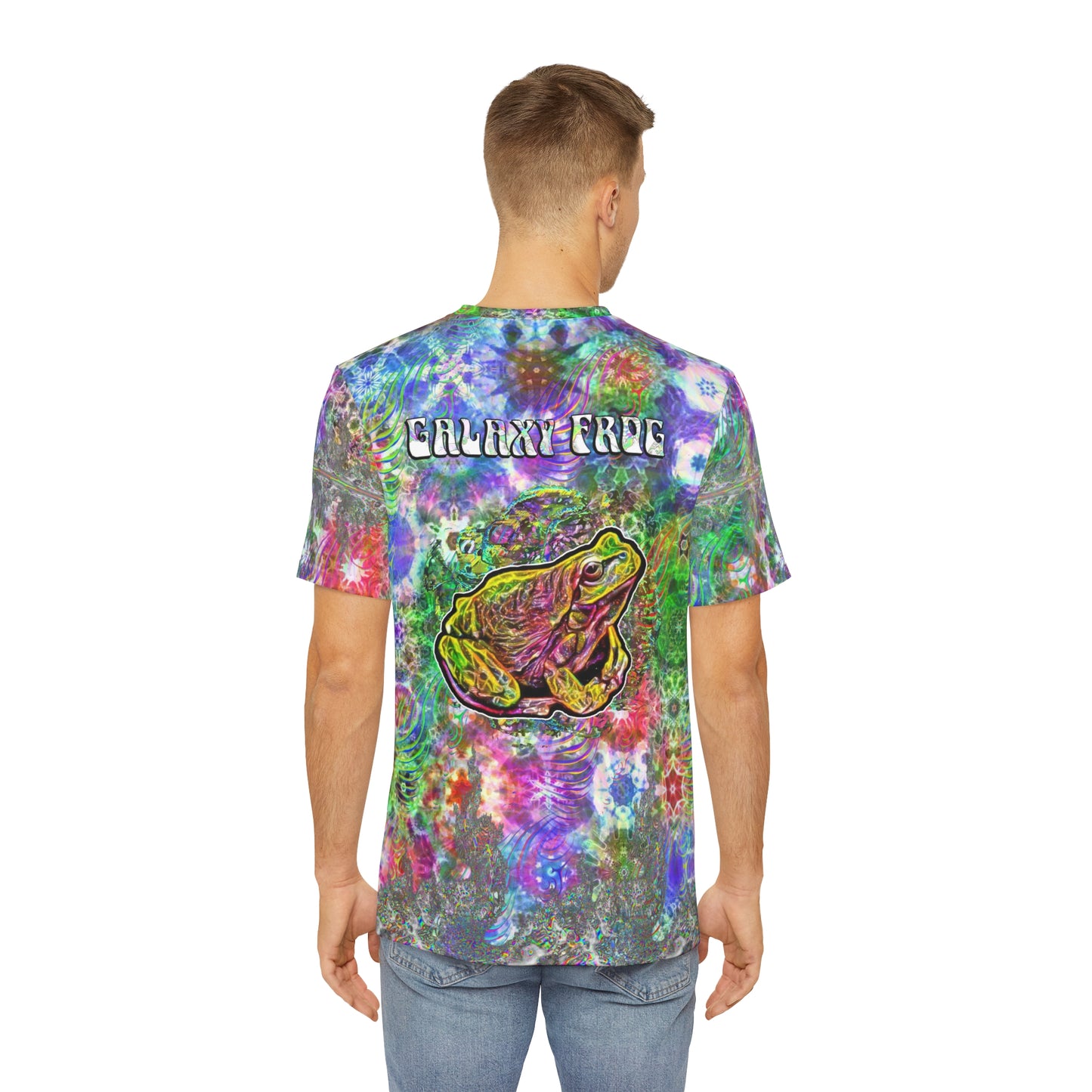 Galaxy Frog Fractal Cymatics Men's Polyester Tee (AOP)