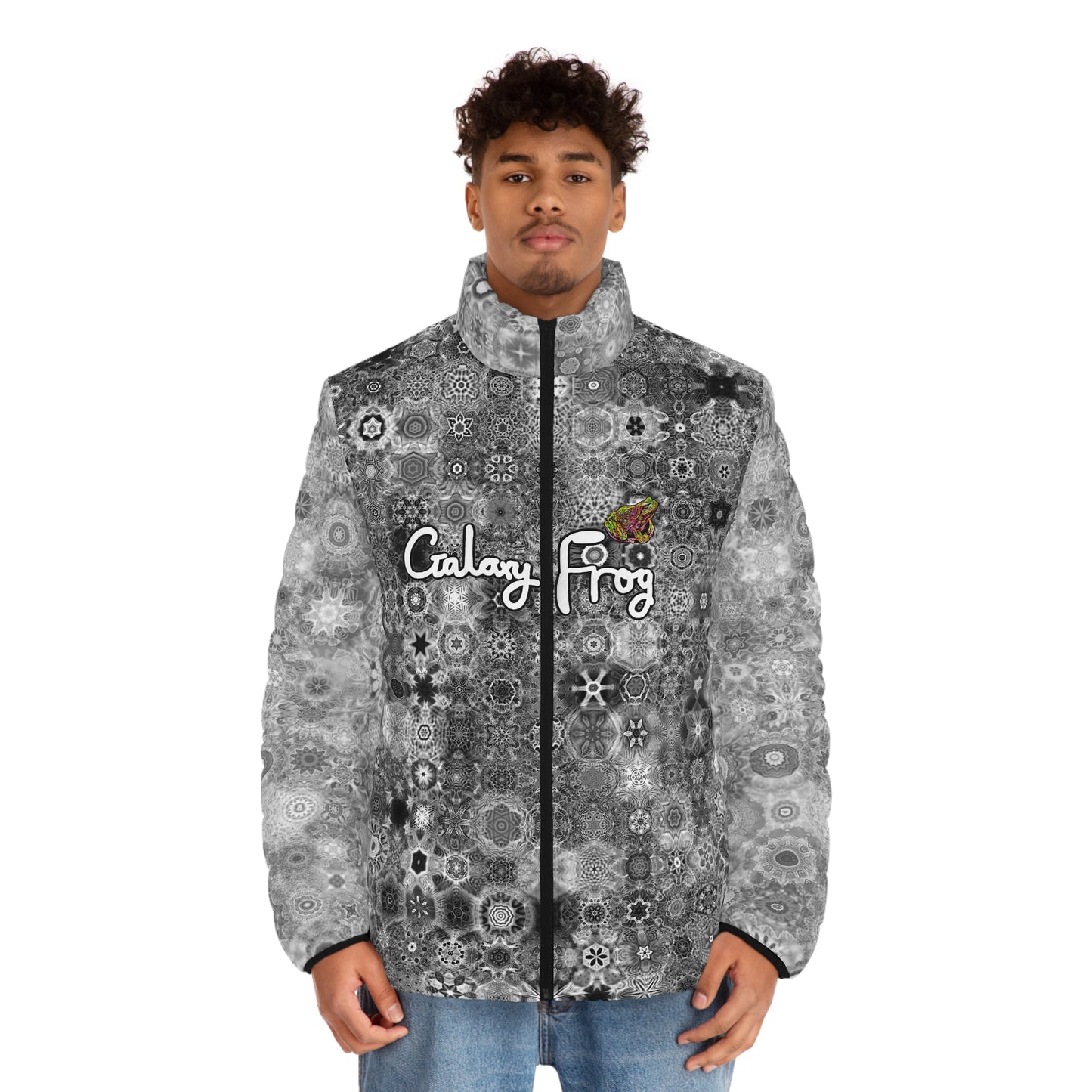 Galaxy Frog Men's Puffer Cymatics Jacket 0001