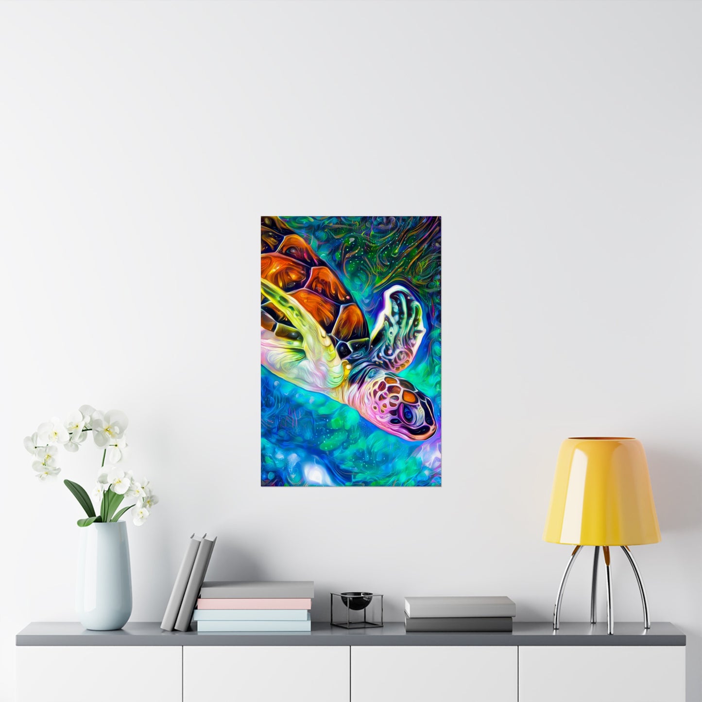 Diving into Dreams Turtle Premium Matte vertical posters