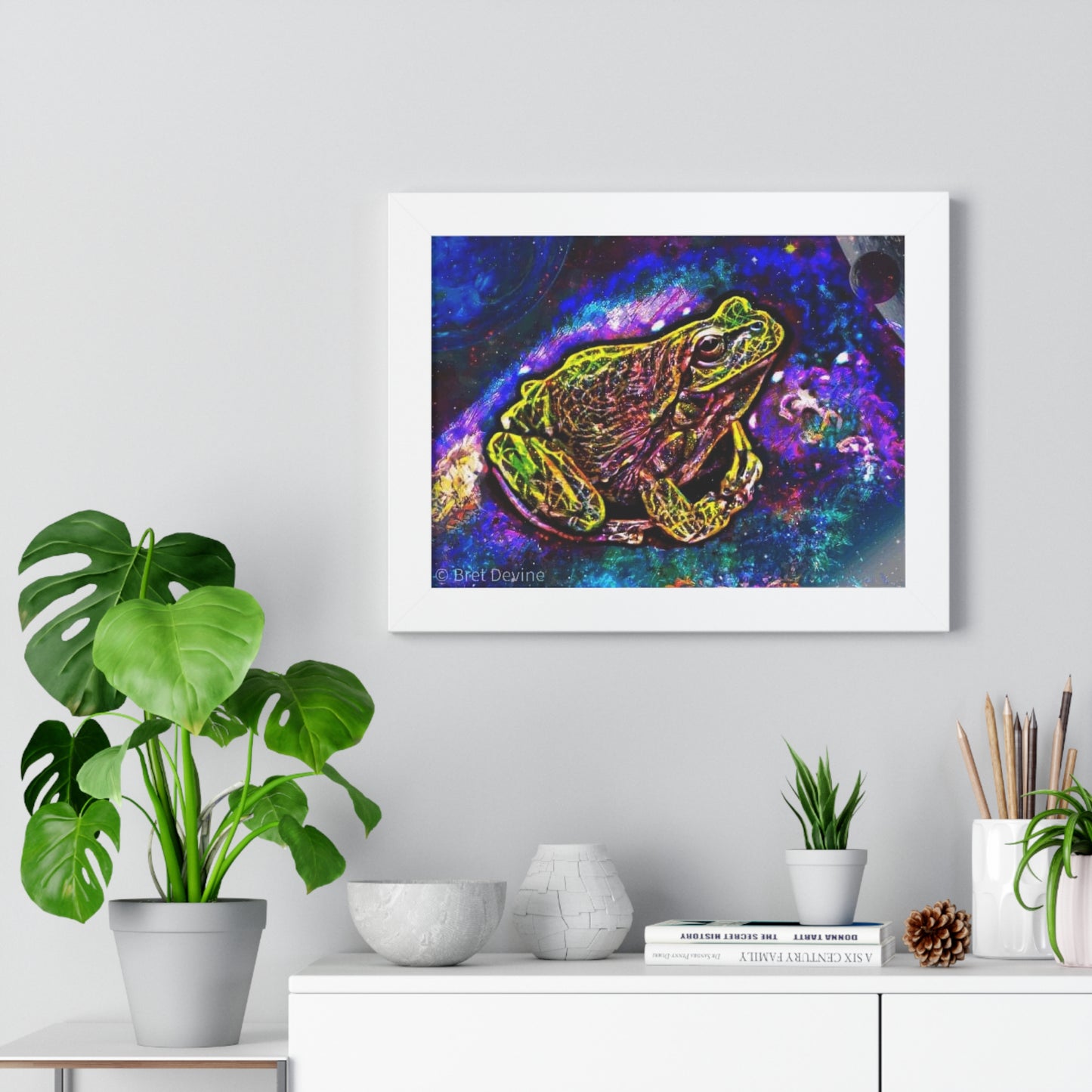 Galaxy Frog Framed Horizontal Poster