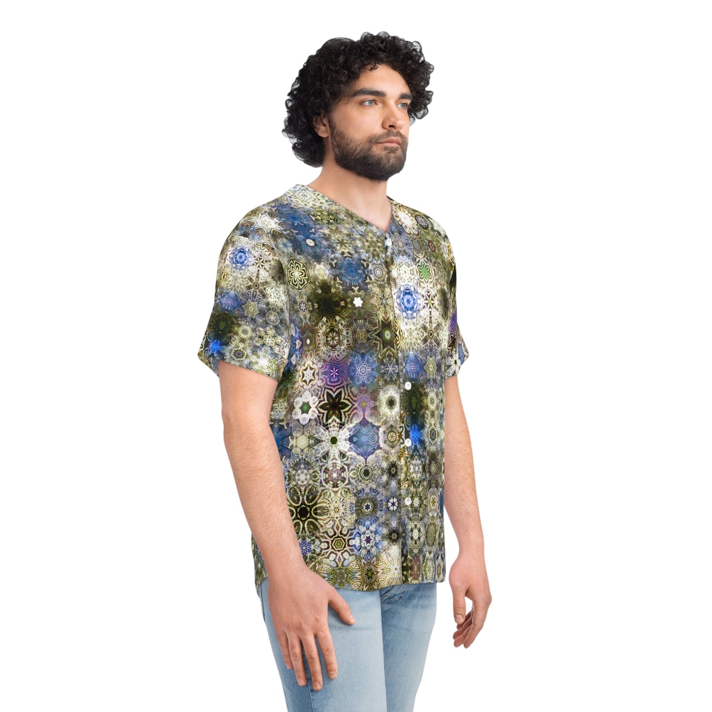 Galaxy Frog Men's Cymatics Baseball Jersey 0002