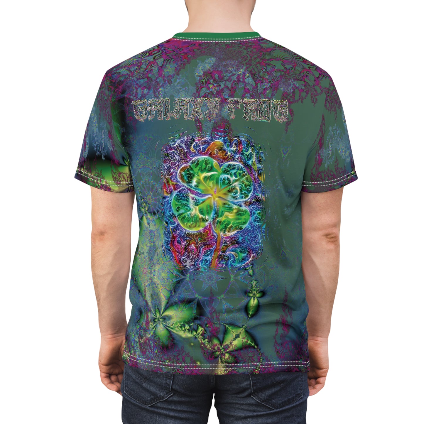 Galaxy Frog Fractal Cymatics "Clover" Tee Shirt (AOP)