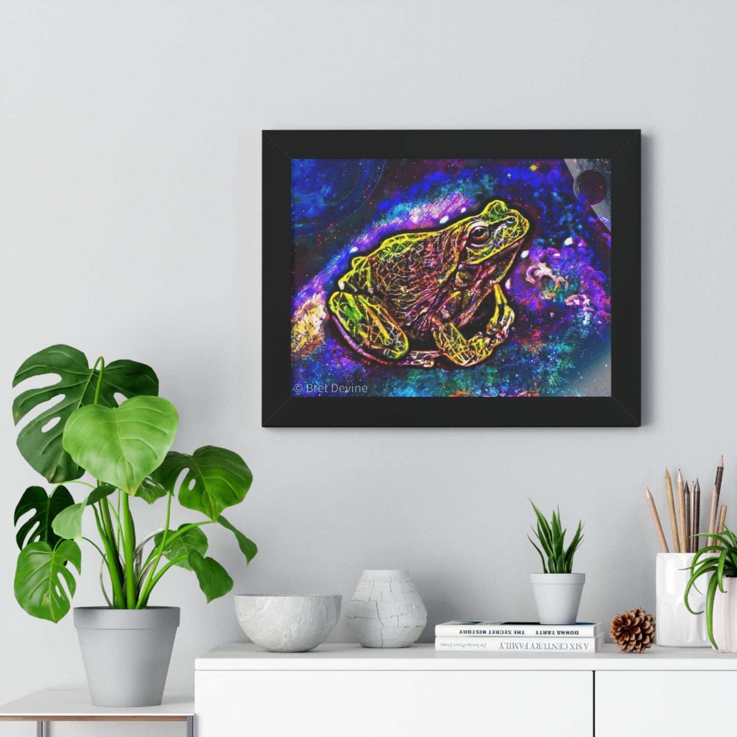 Galaxy Frog Framed Horizontal Poster