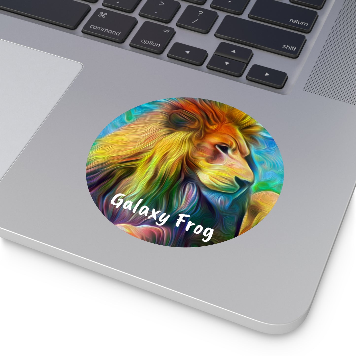 Galaxy Frog Lion Round Vinyl Stickers