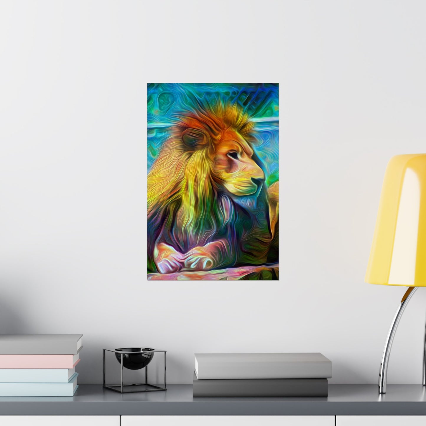 Under the Sun's Brilliant Blanket Lion Premium Matte vertical posters