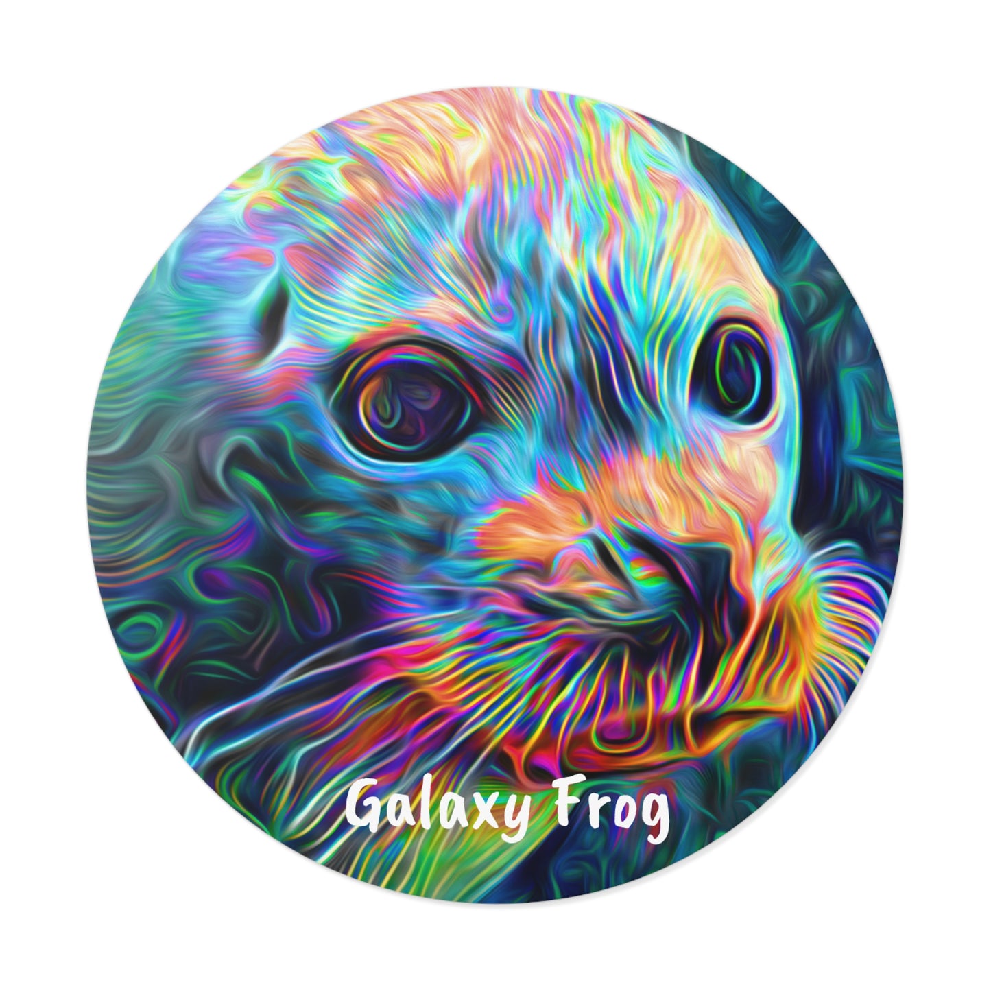 Galaxy Frog Seal Round Vinyl Stickers