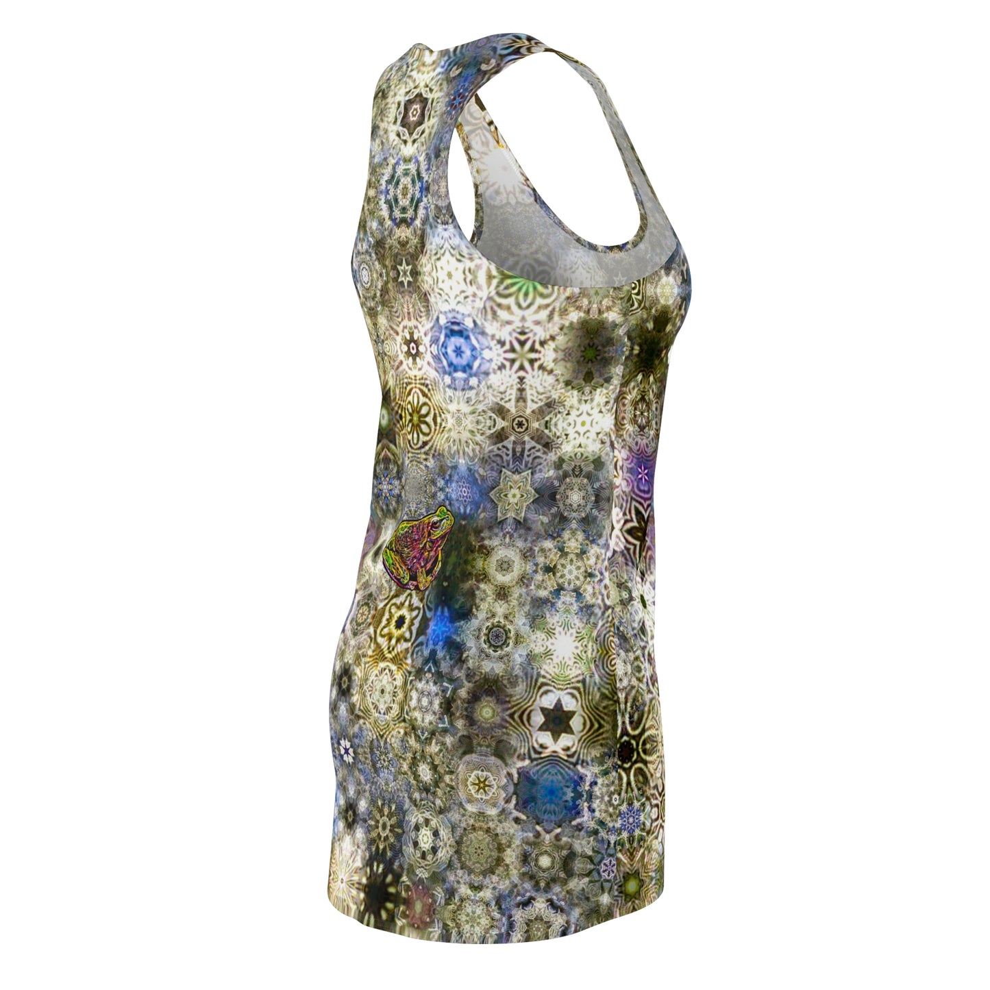 Galaxy Frog Women's Cut & Sew Racerback Cymatics Dress 0002