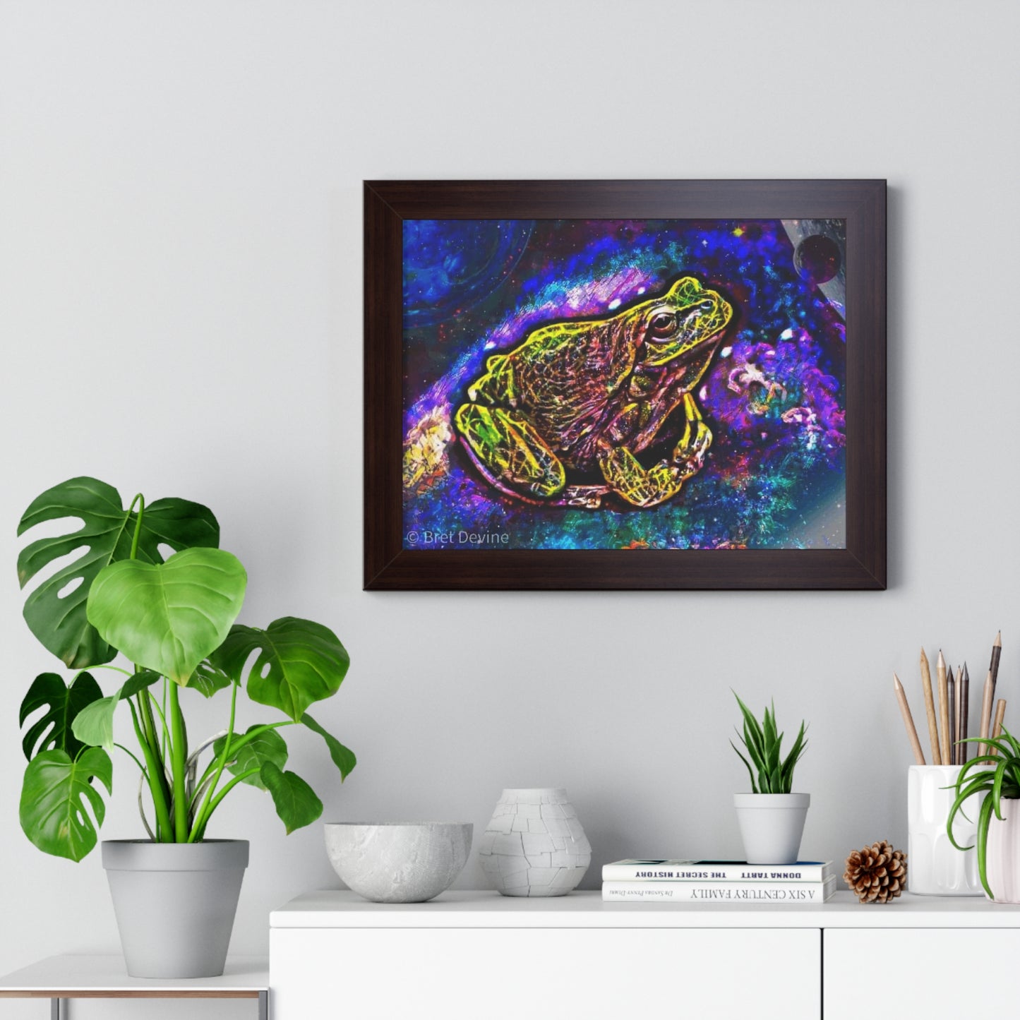 Galaxy Frog Framed Horizontal Poster