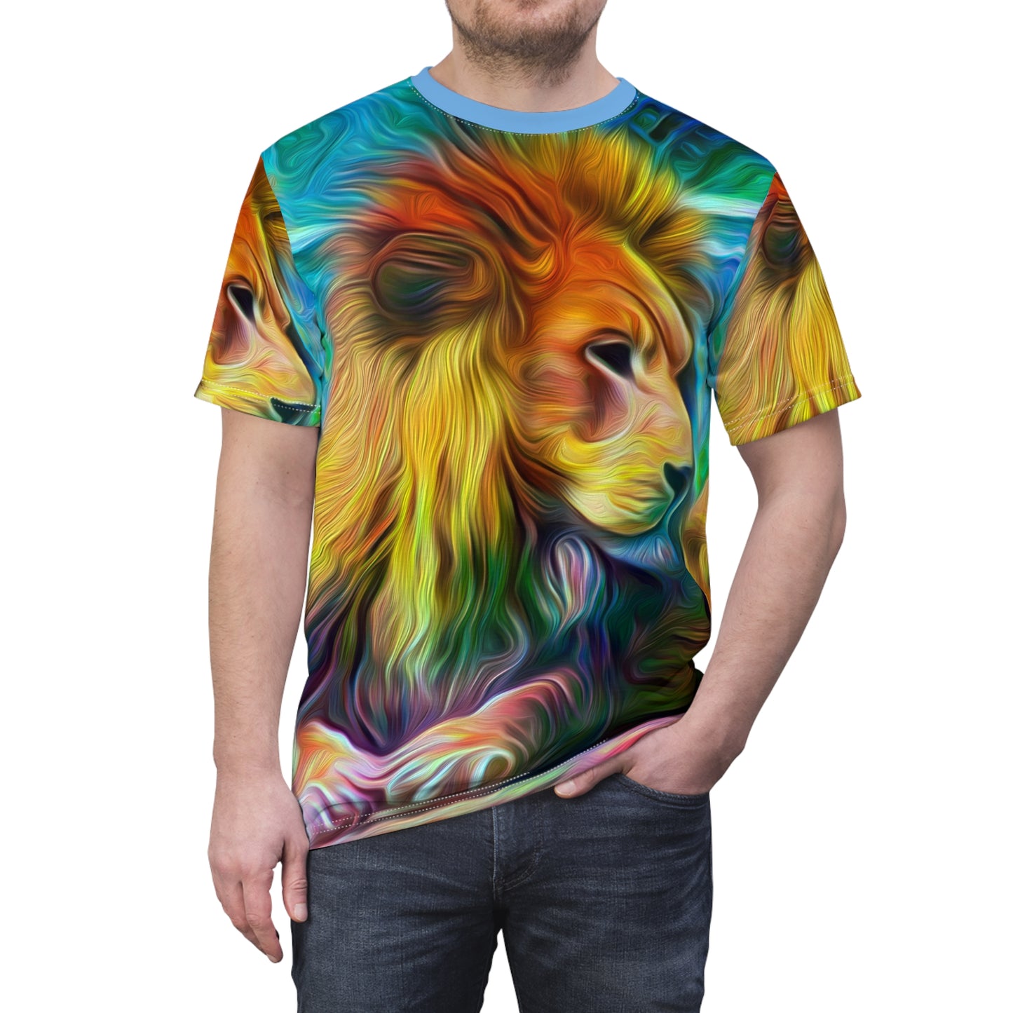 Brilliant Sun Lion Unisex AOP Cut & Sew Tee