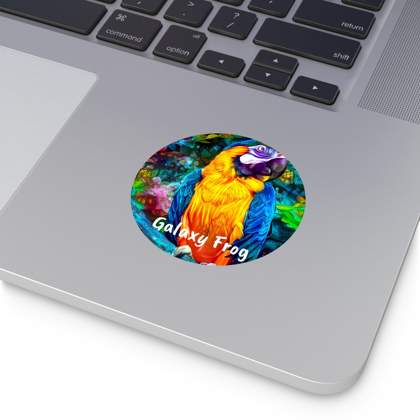 Galaxy Frog Parrot Round Vinyl Stickers